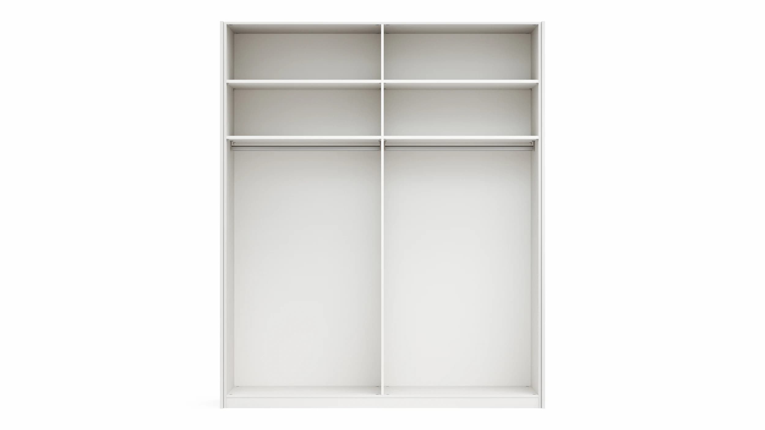 Drehtürenschrank Viana - B ca. 204 cm, Lack, Weiß, Riffholz, Wildeiche