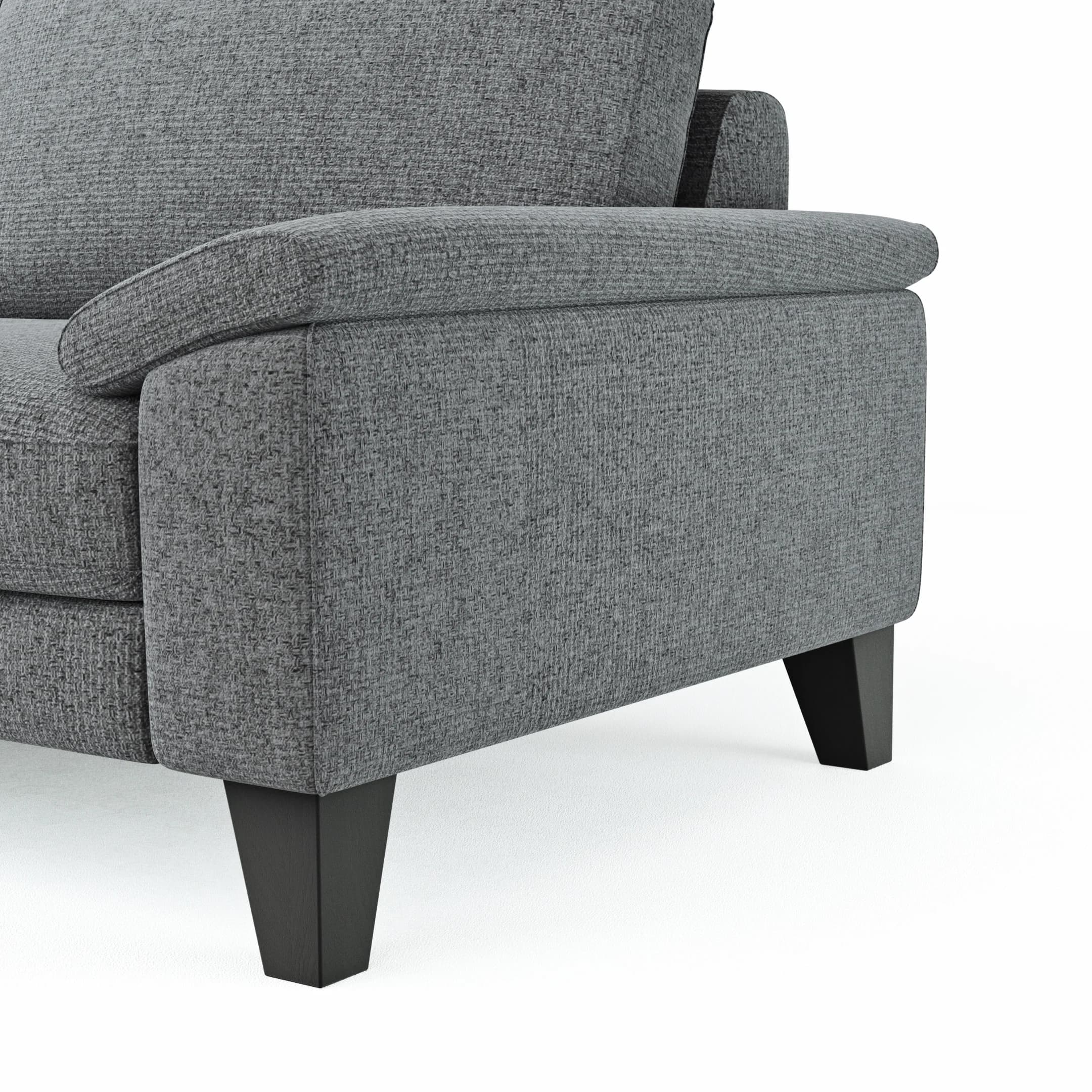 Ecksofa Oviedo - Ecke links mit 2,5-Sitzer, Stoff, Grau