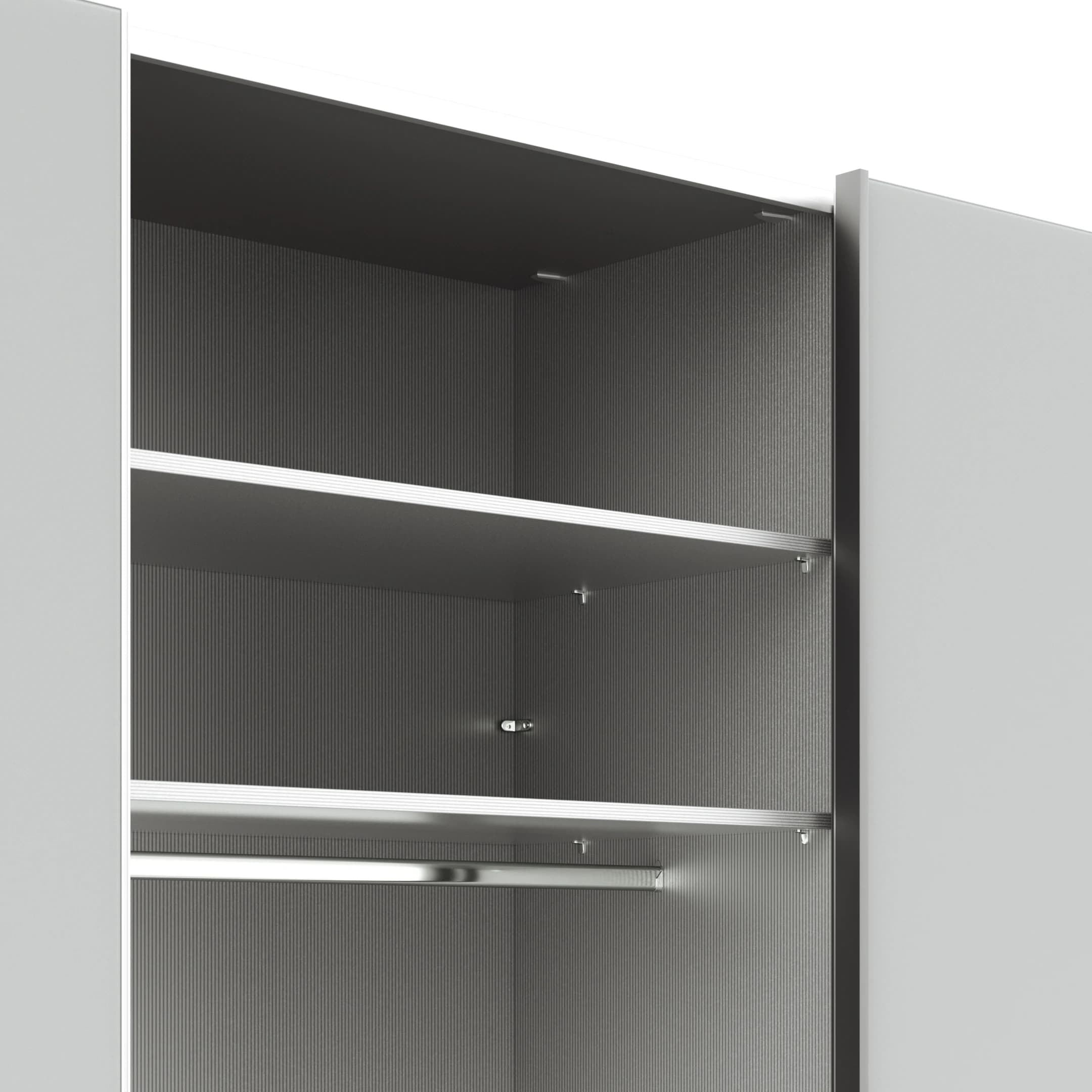 Schwebetürenschrank Marbella - B ca. 300 cm, Glas, Weiß