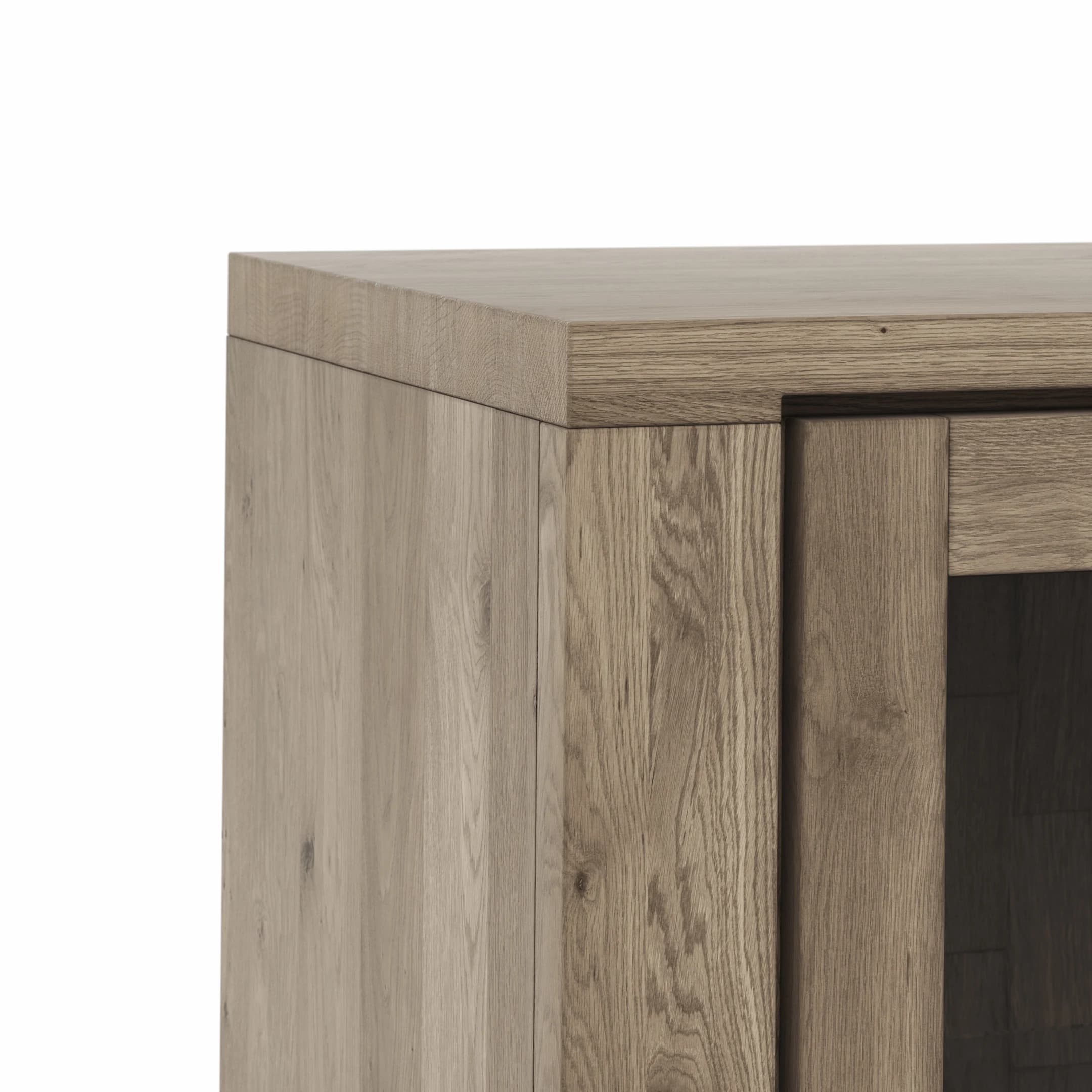 Highboard Bakersfield - Rückwand mit Holzschindeln, Asteiche, Barrrique