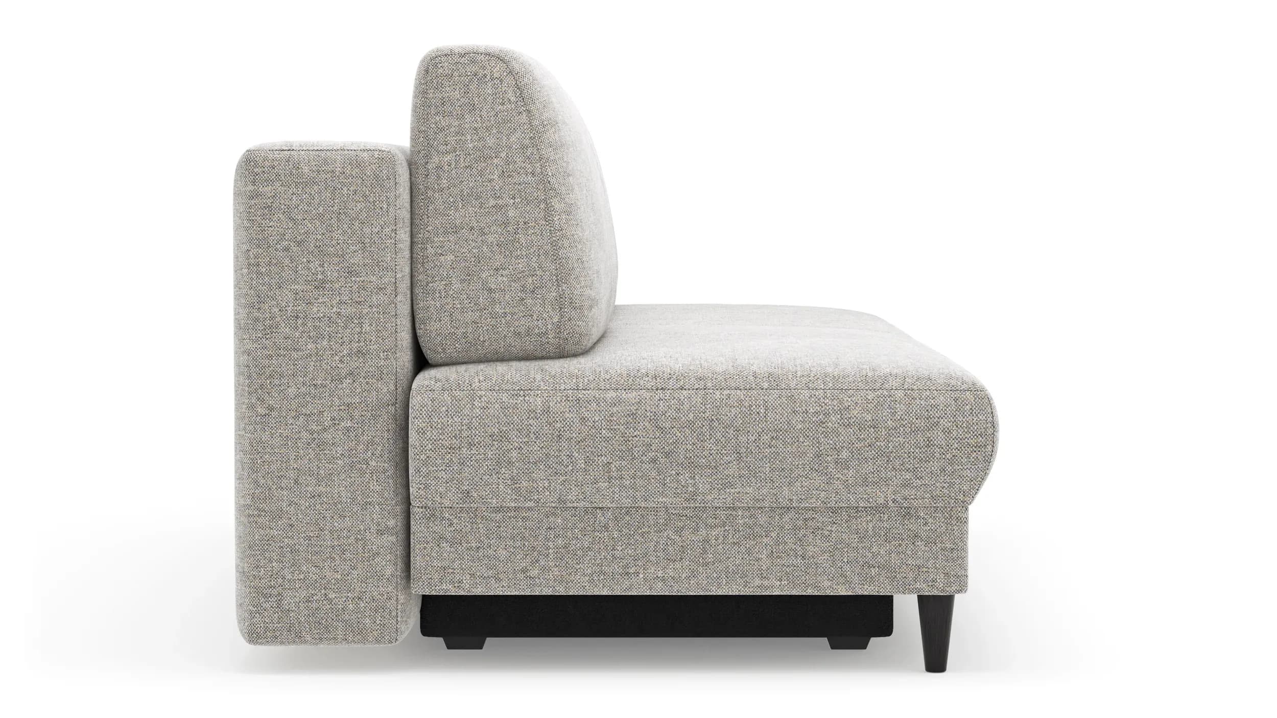 Schlafsofa Salema - 3-Sitzer mit Schlaffunktion (Liegefläche ca. 150x200cm), Stoff, Kiesel