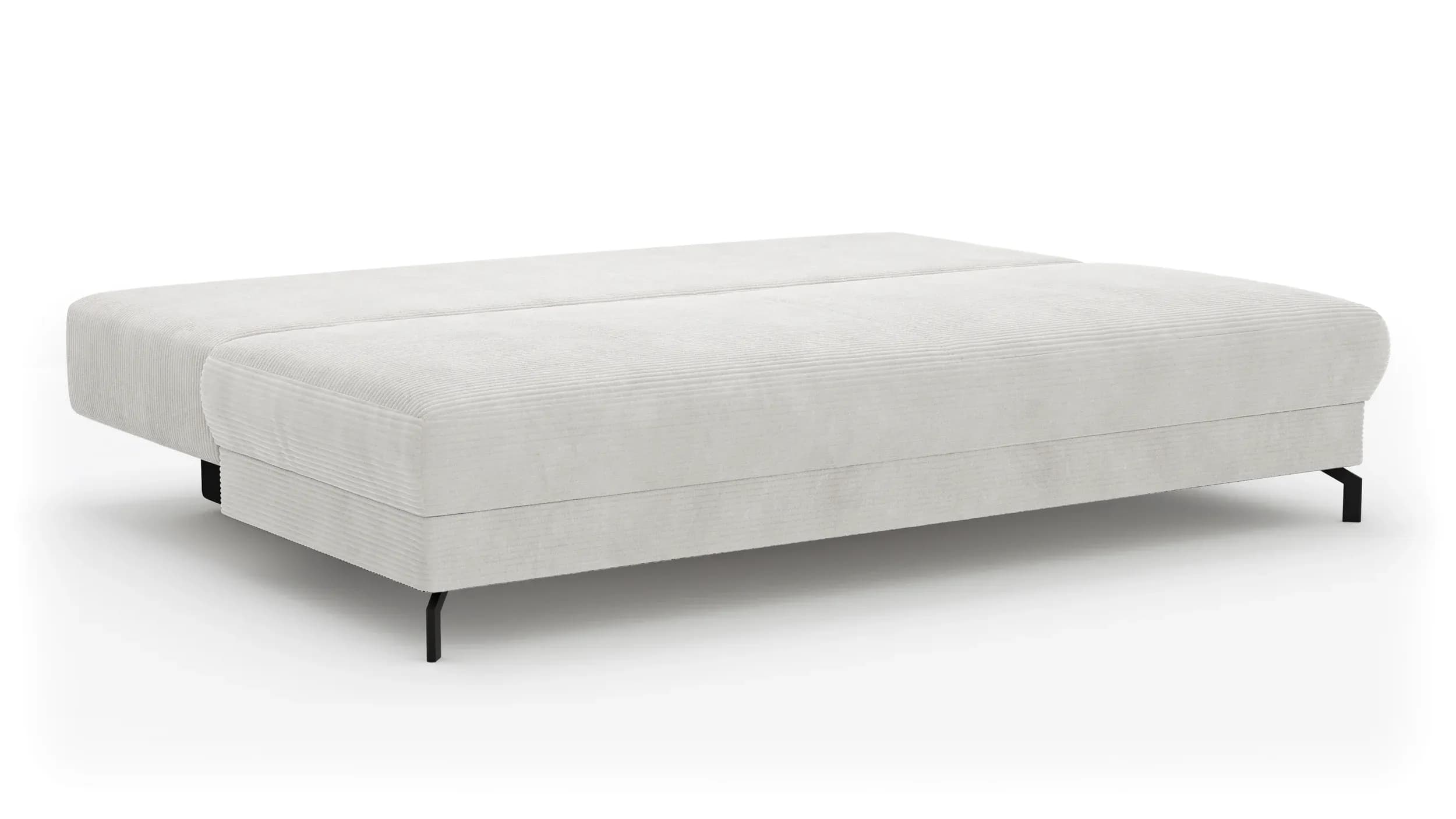 Schlafsofa Salema - 3-Sitzer mit Schlaffunktion (Liegefläche ca. 150x200cm), Stoff, Weiß