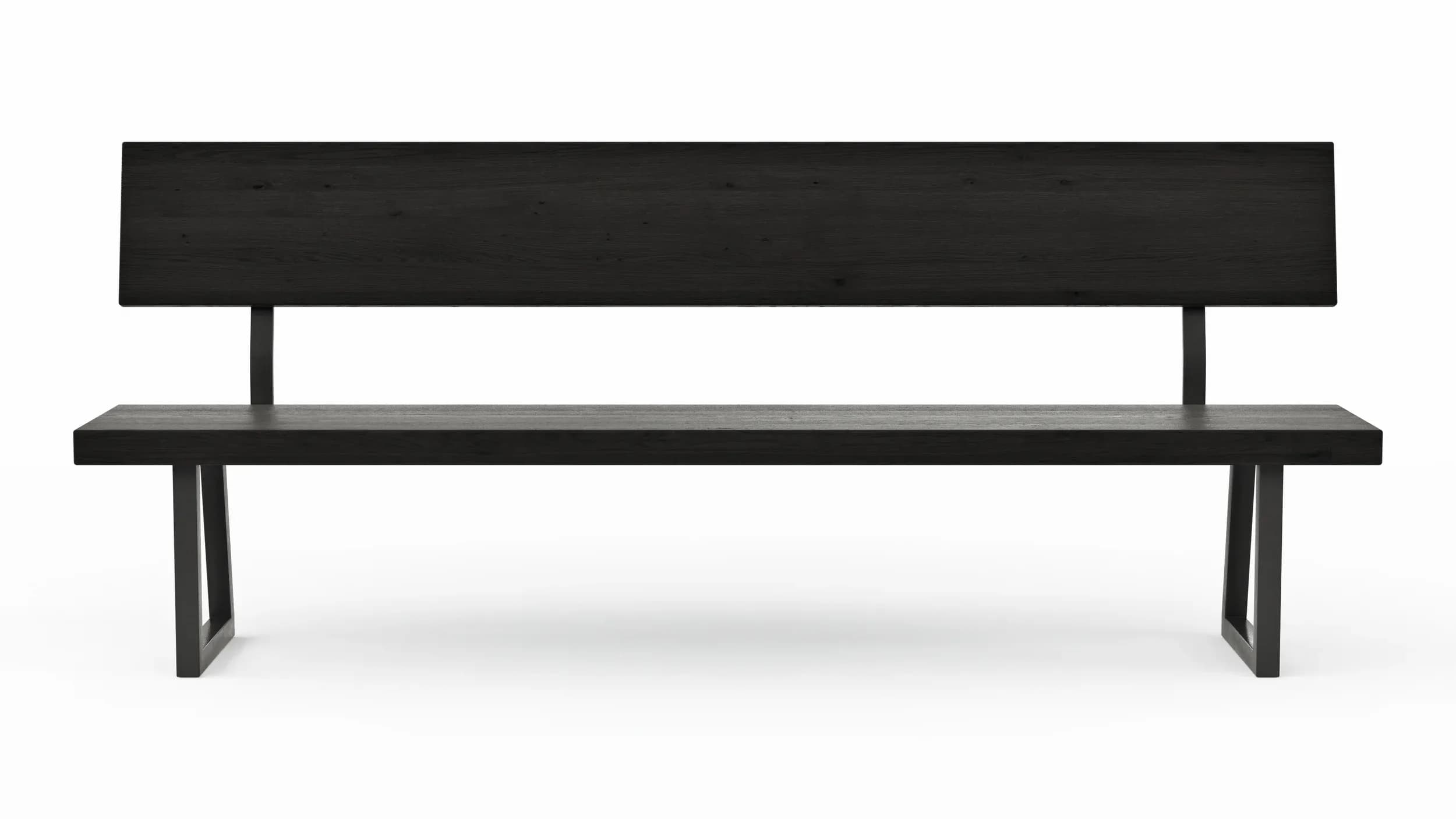 Holzbank Clifton - mit Rückenlehne, Breite ca. 220 cm, Zerreiche massiv, smoked
