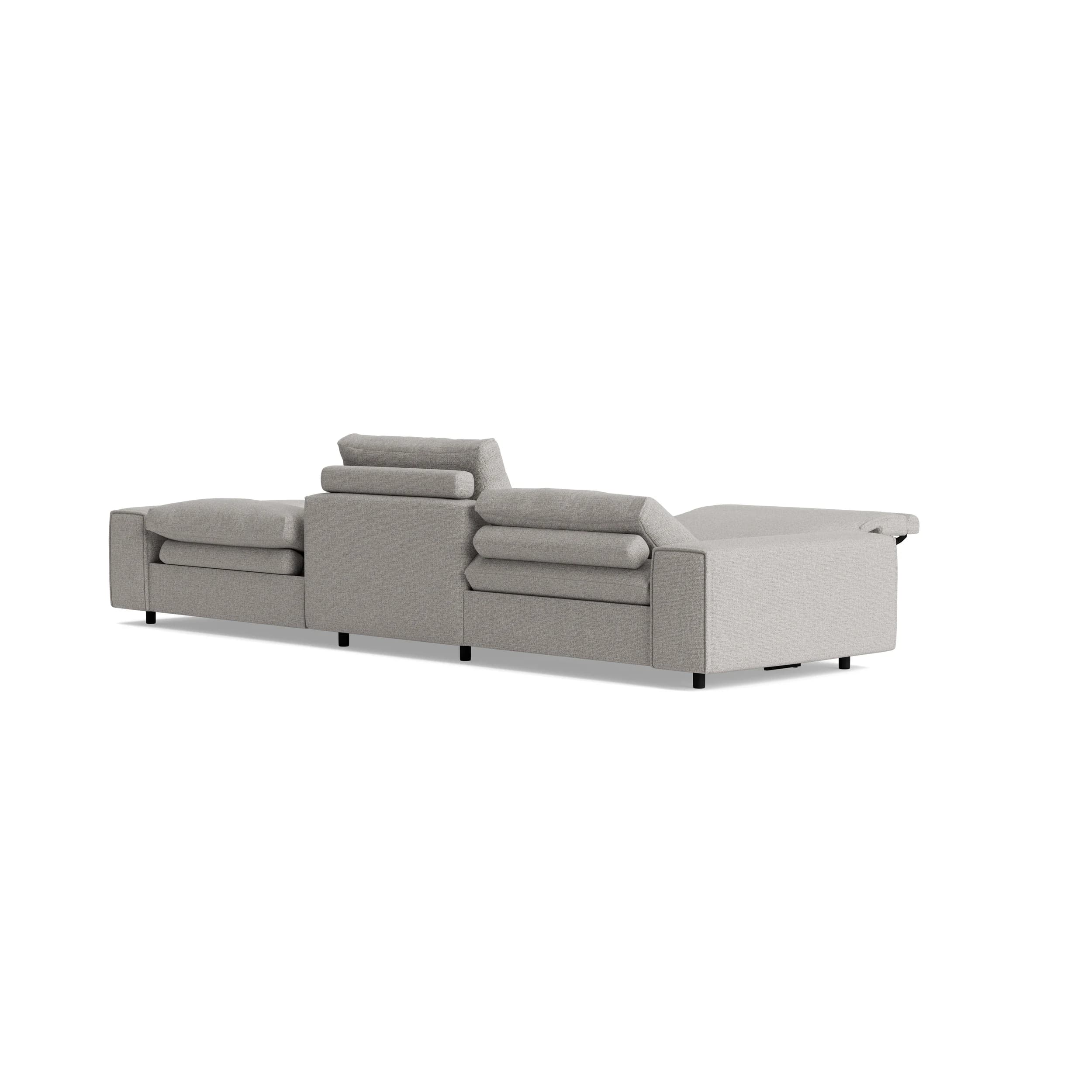 Ecksofa Serava - 2,5-Sitzer mit Longchair rechts, inkl. Relaxfunktion, Stoff, Grau