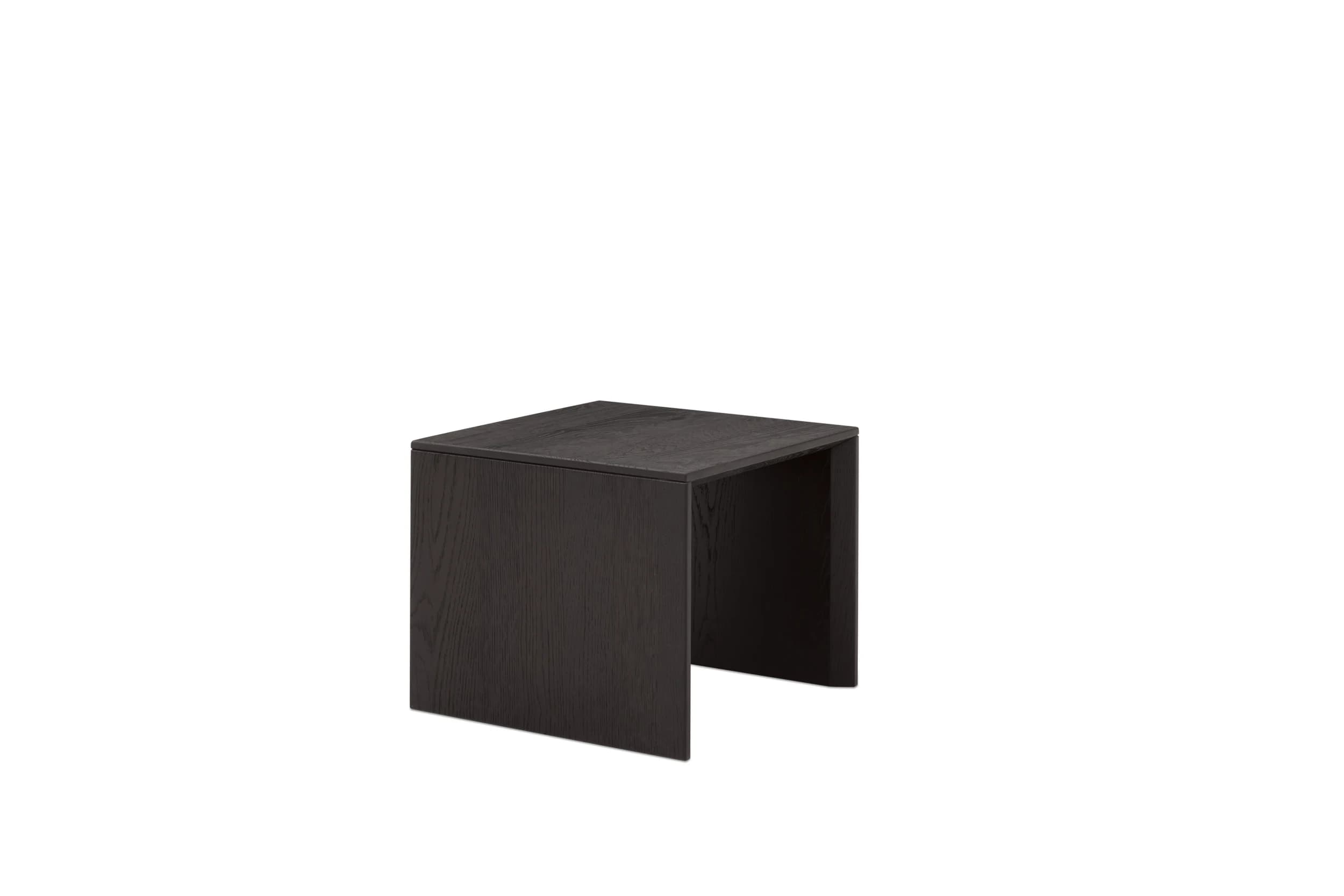 Couchtischkombi - LBH ca. 65x65x46 cm + LBH ca. 45x45x37 cm, Asteiche massiv - schwarz geölt