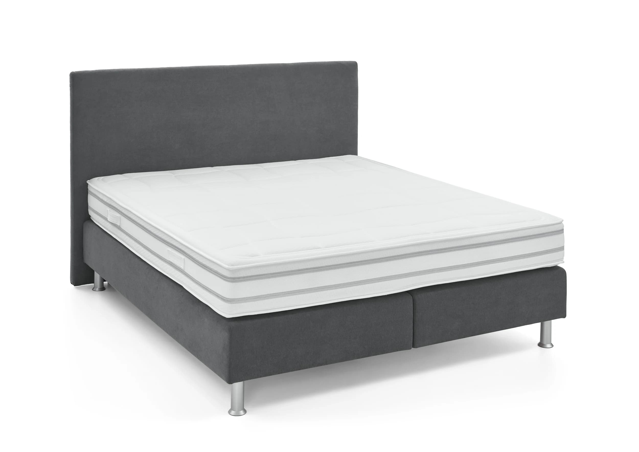 Boxspringbett - Liegefläche ca. 180x200 cm, Stoff, Anthrazit