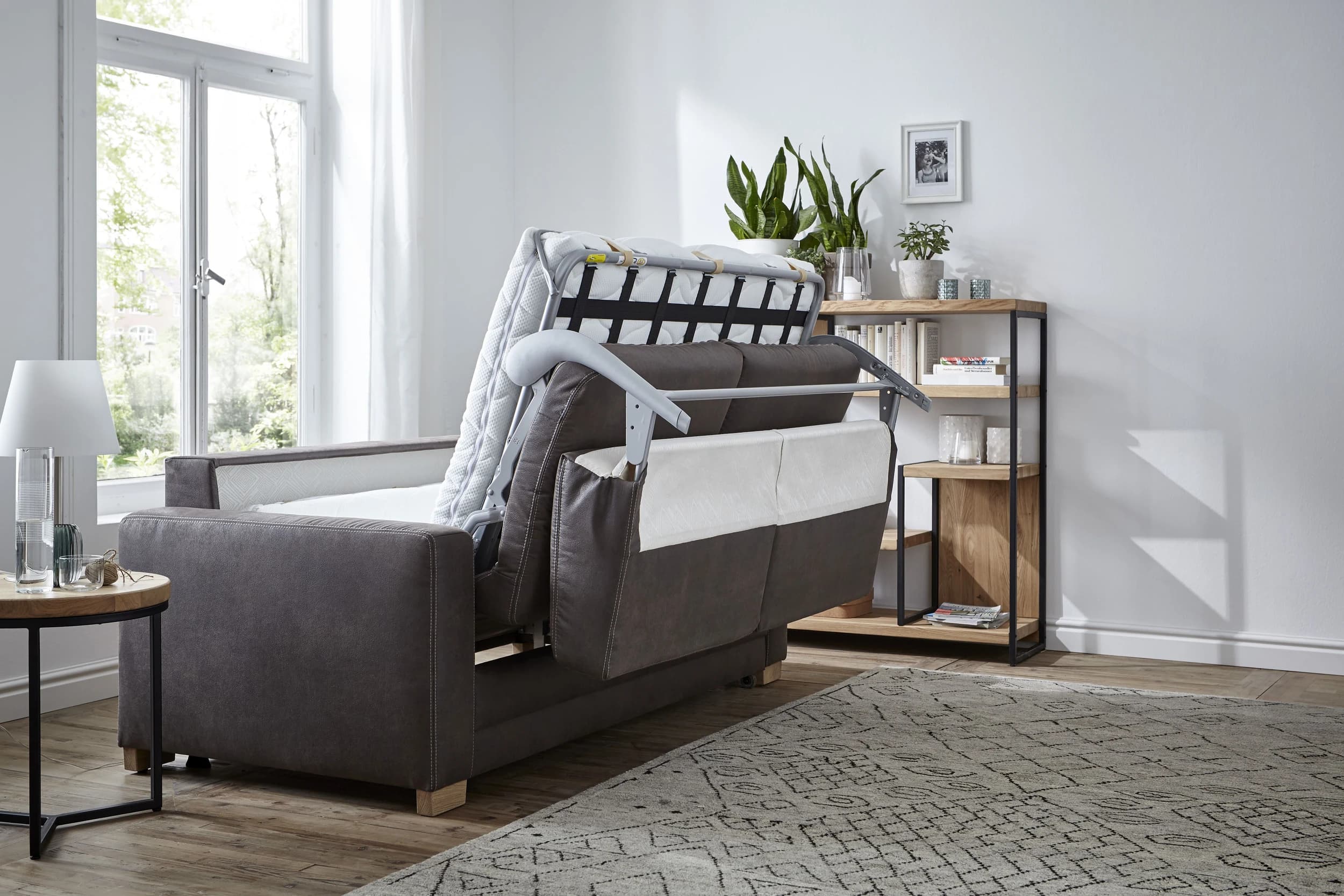 Sofa Lakeville 1 - 2-Sitzer inkl. Schlaffunktion, Stoff, Braun