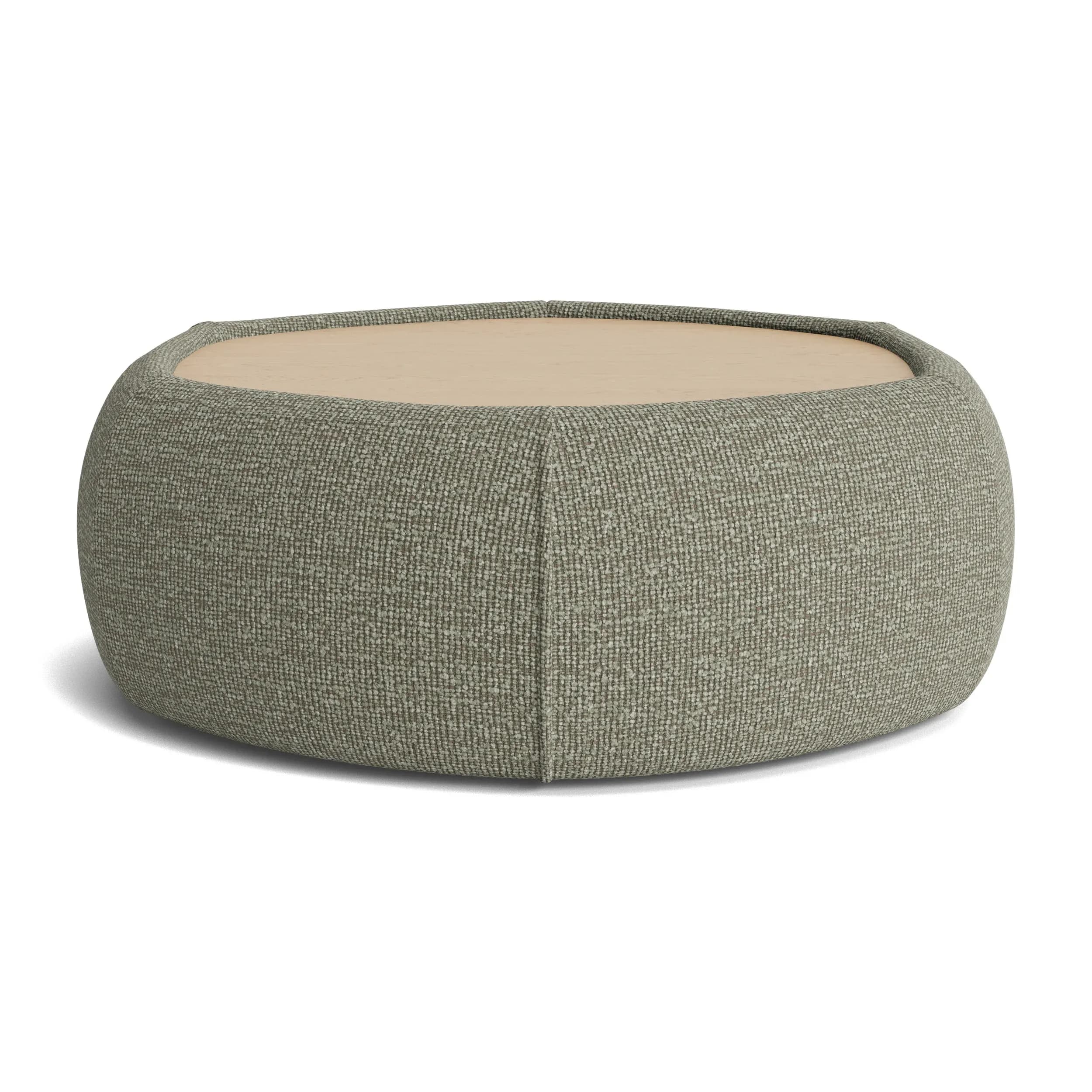 Hocker Serava/Honey - Large, mit Platte, Stoff, Olivgrün