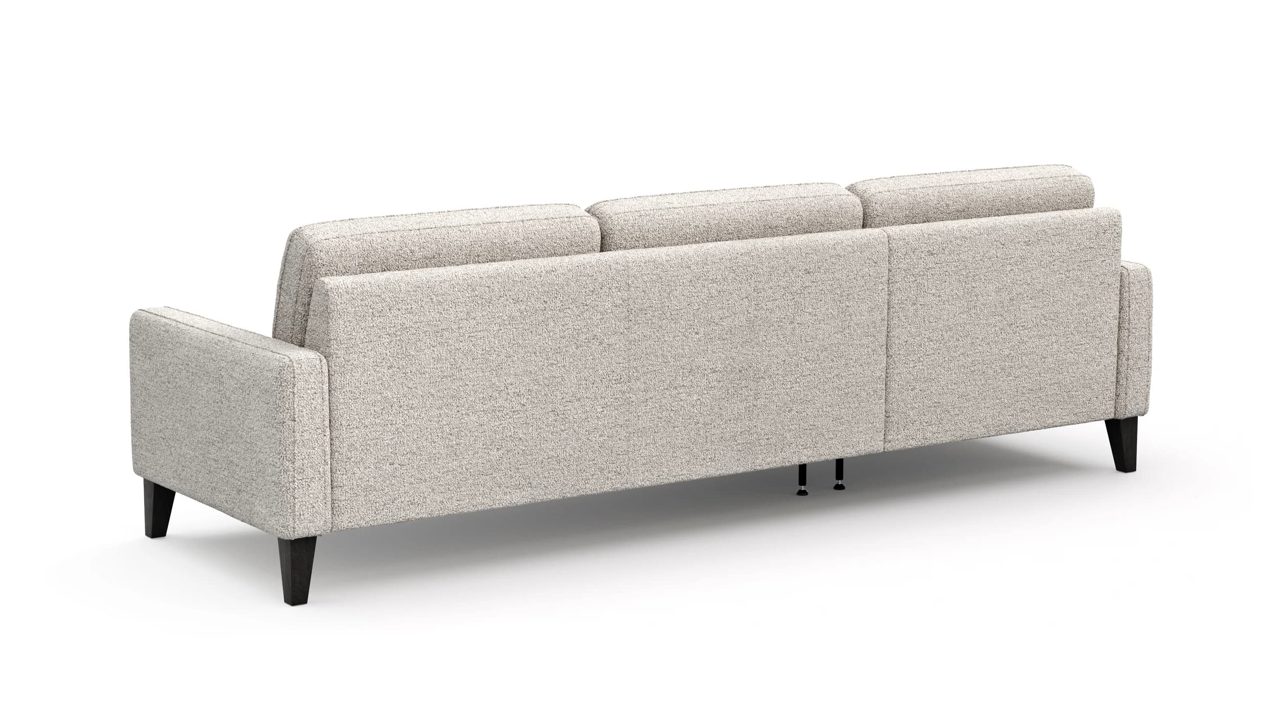 Ecksofa Matero - Longchair mit 2,5-Sitzer rechts, Stoff, Hellgrau