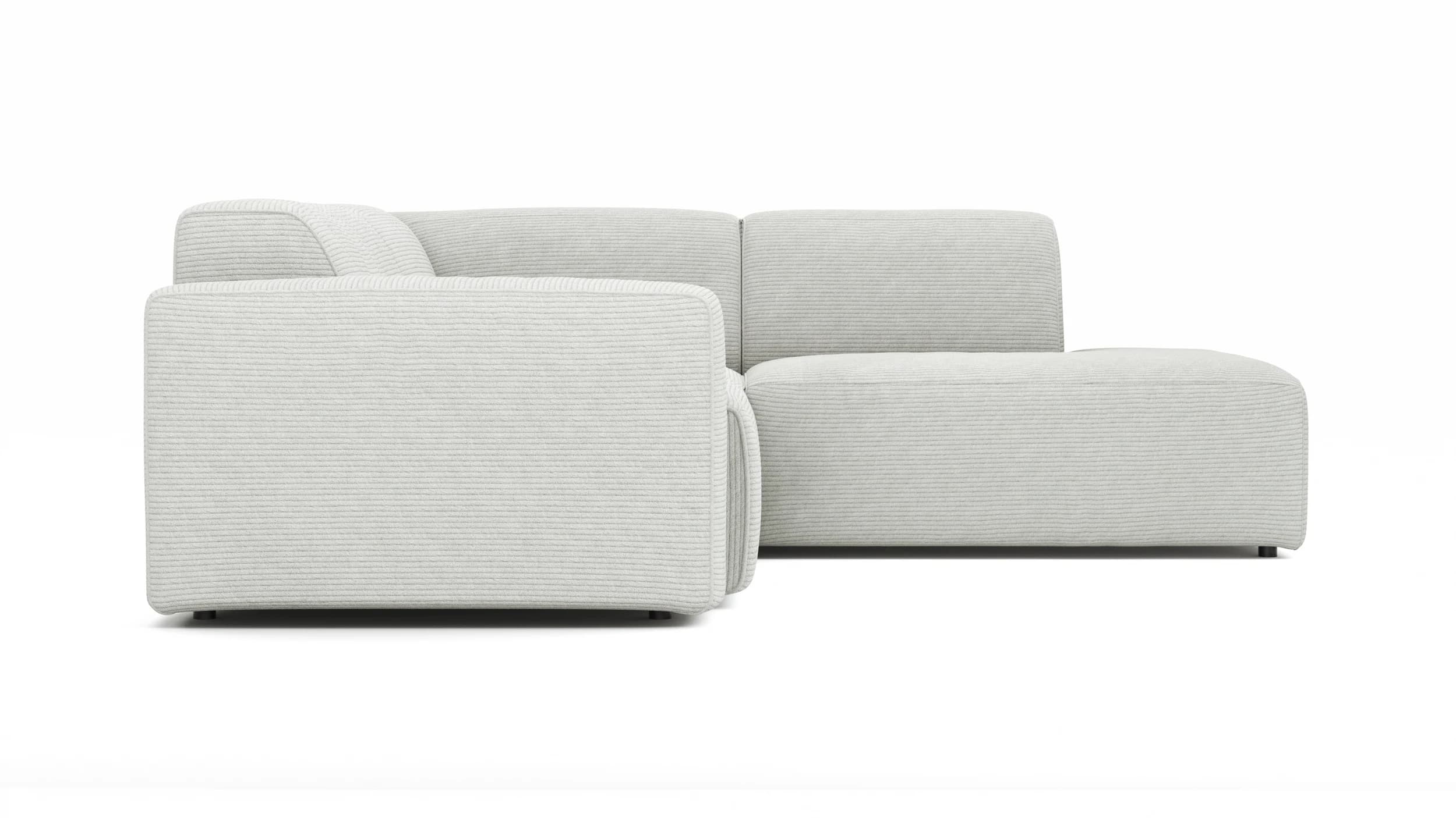 Ecksofa Elementos - 1,5-Sitzer links mit Ecke rechts, Stoff, Weiß