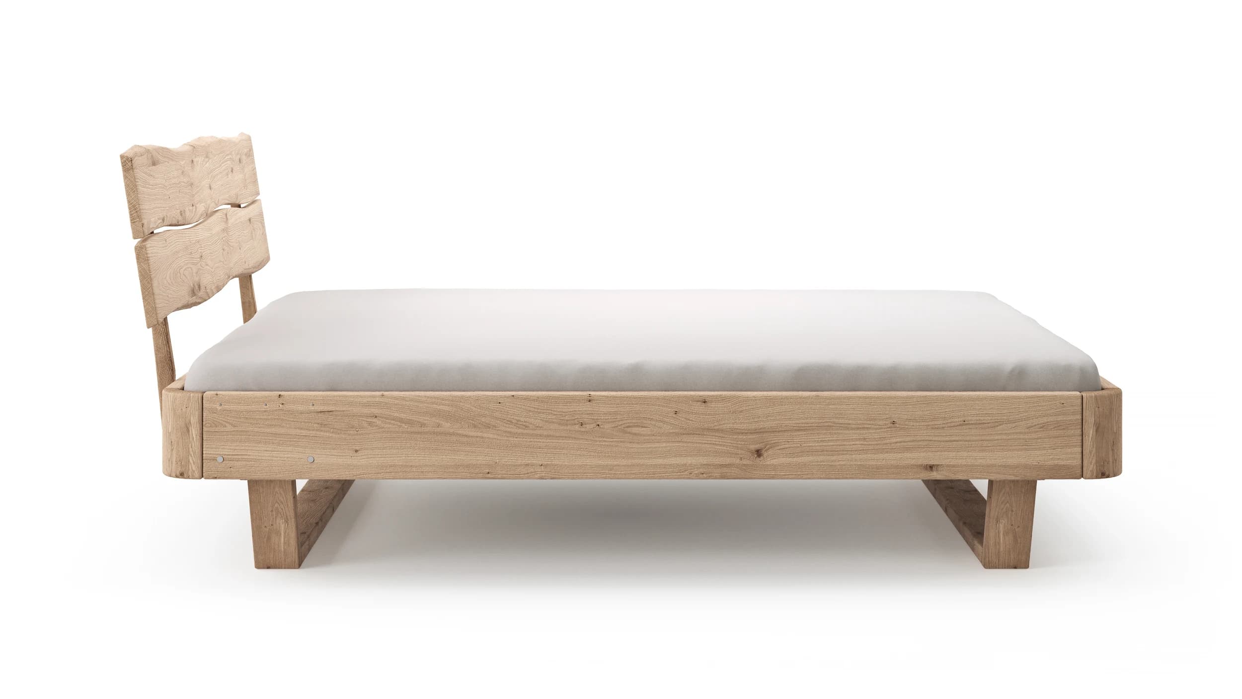 Bettgestell 1660 - Liegefläche ca. 180x200 cm, Wildeiche bianco, sandgestrahlt