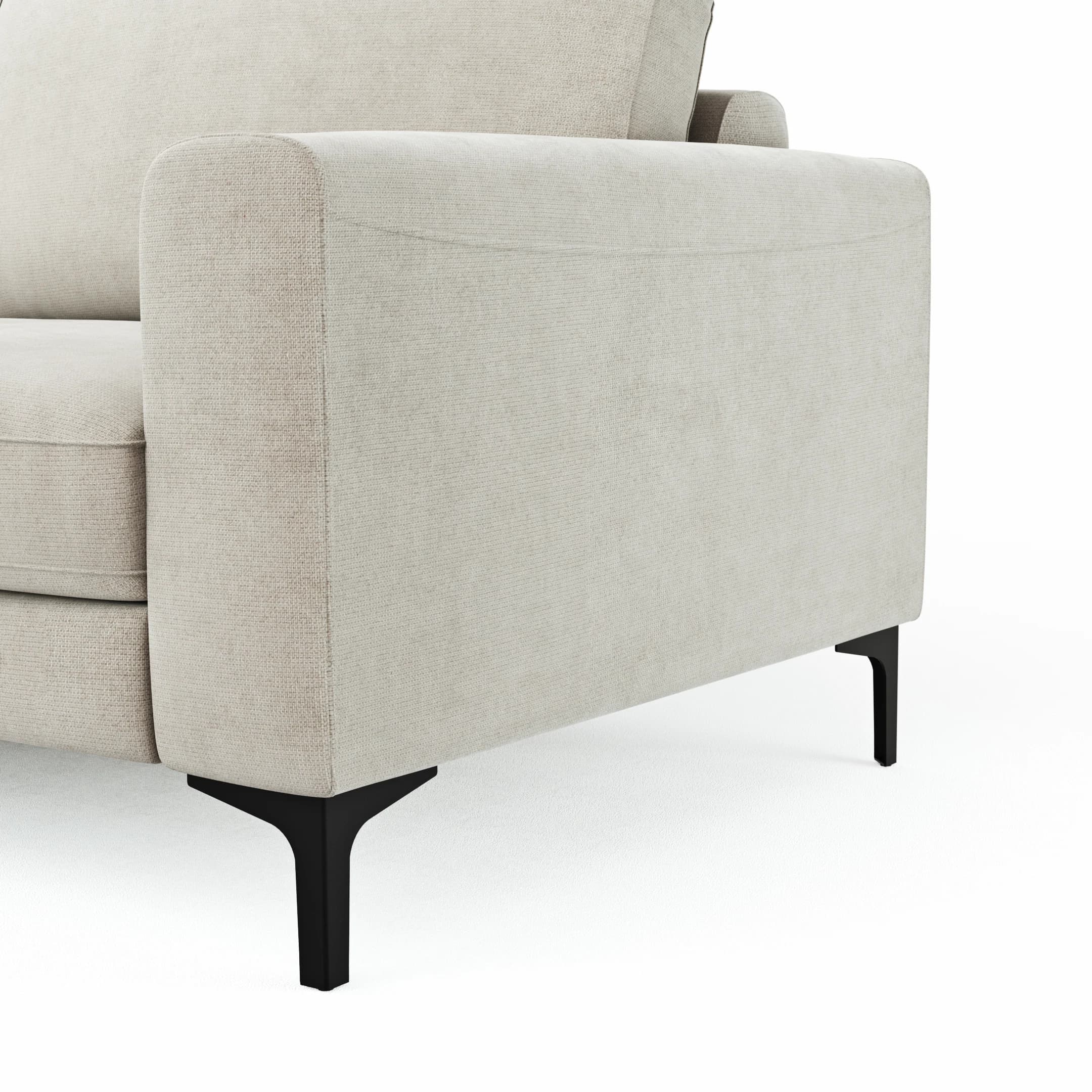 Ecksofa Oviedo - 2,5-Sitzer mit Ecke rechts, Stoff, Natur