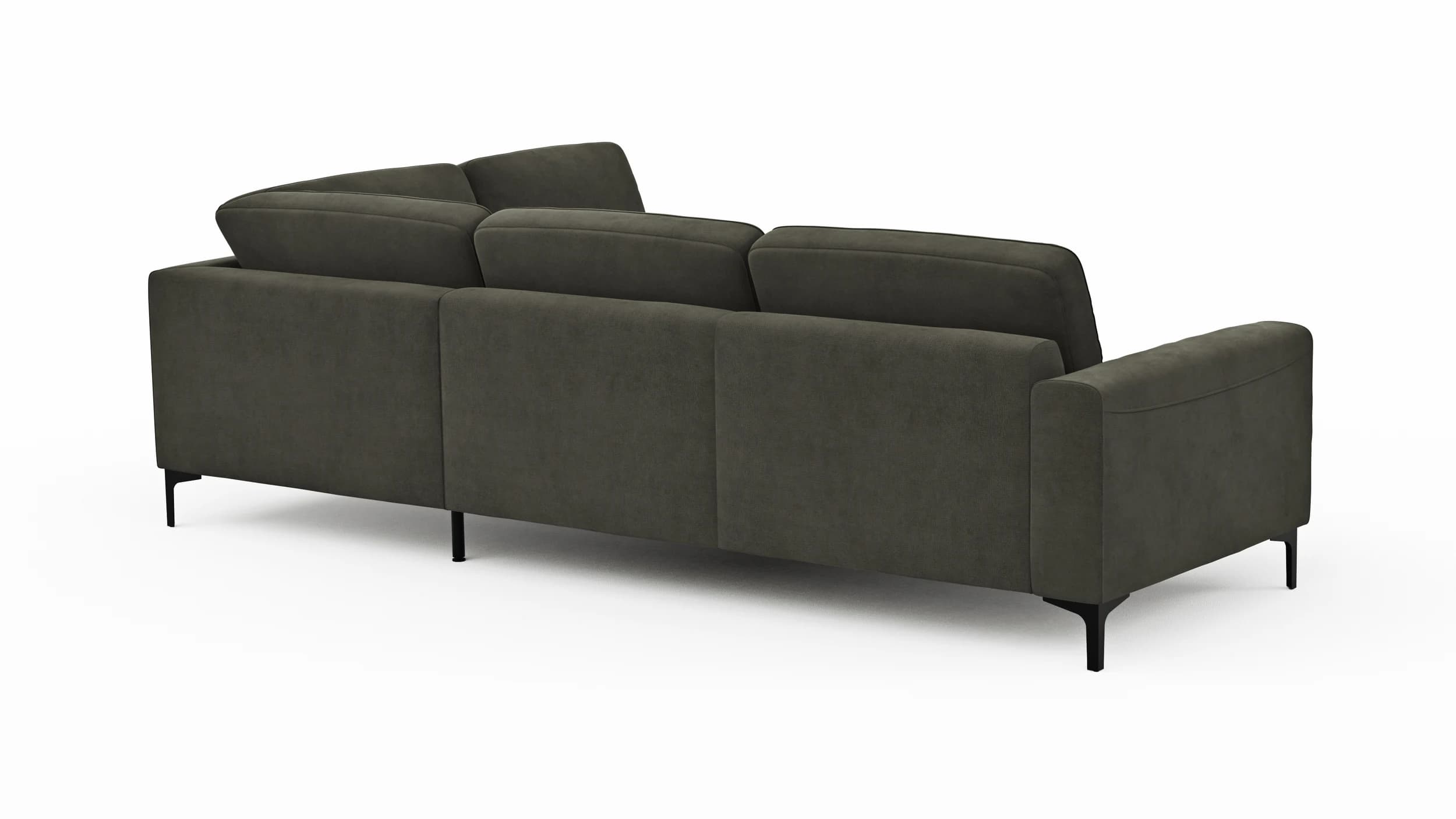 Ecksofa Oviedo - Ecke links mit 2,5-Sitzer, Stoff, Braungrün