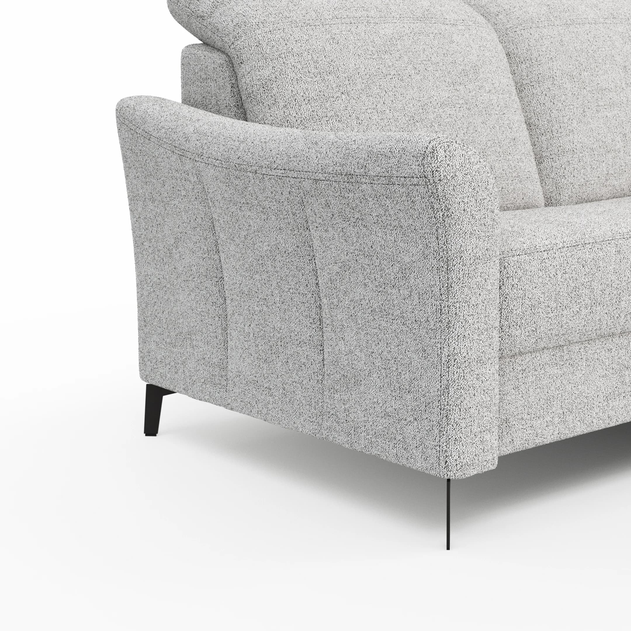 Ecksofa Canterbury - 2,5-Sitzer mit Longchair rechts, Stoff, Offwhite