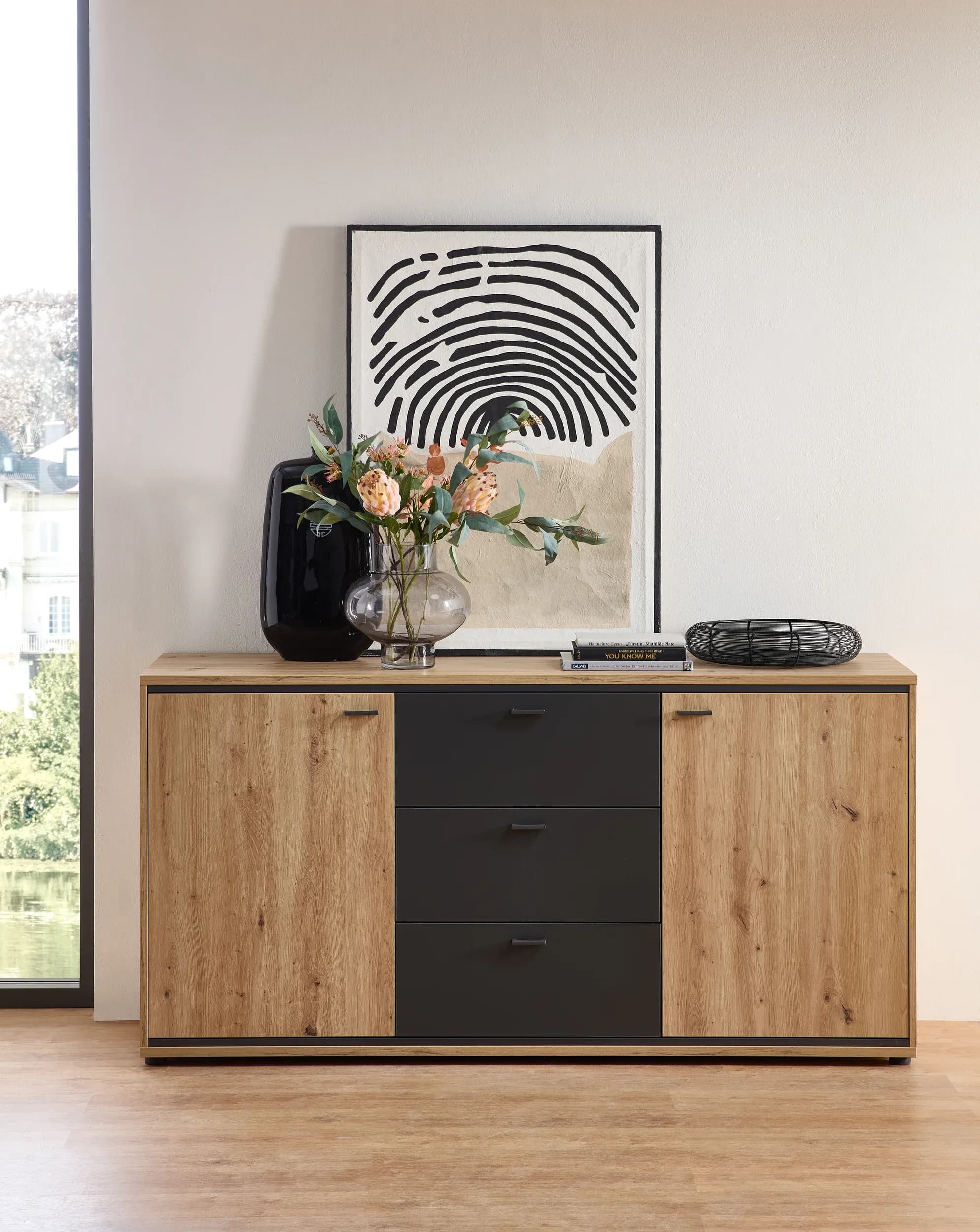 Sideboard - Artisan Eiche, Absetzung Graphit
