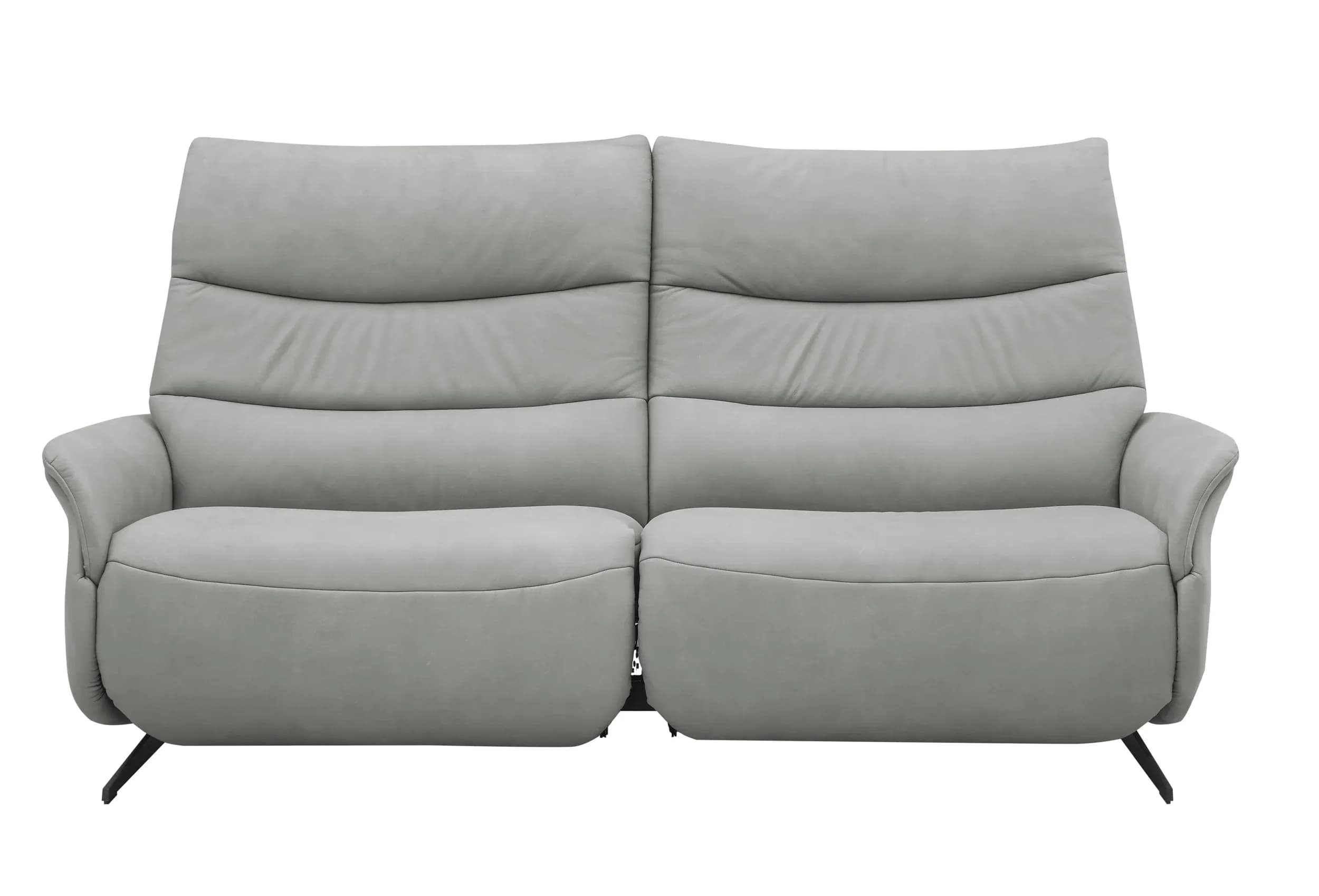 Sofa EM Lun - 2,5-Sitzer, Leder, grau