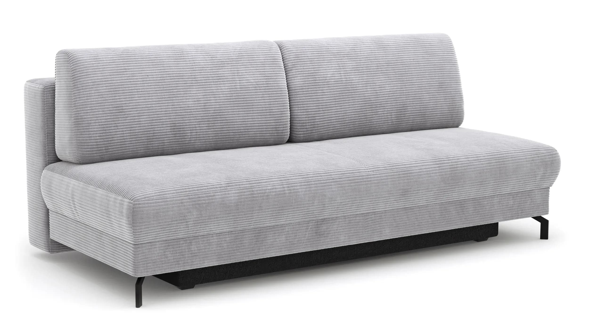 Schlafsofa Salema - 3-Sitzer mit Schlaffunktion (Liegefläche ca. 150x200cm), Stoff, Hellgrau