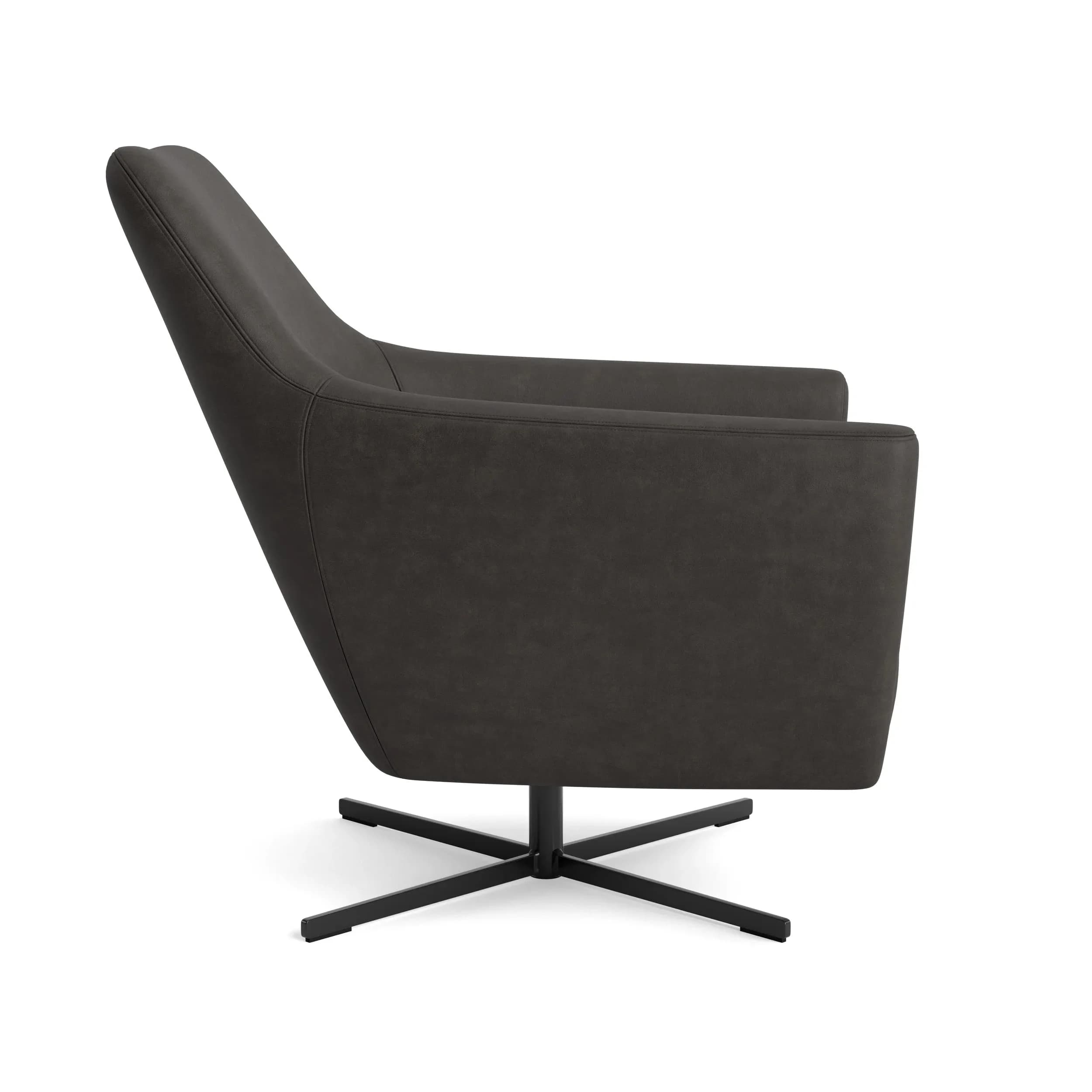 Sessel Noreli - drehbar, Stoff, Anthrazit
