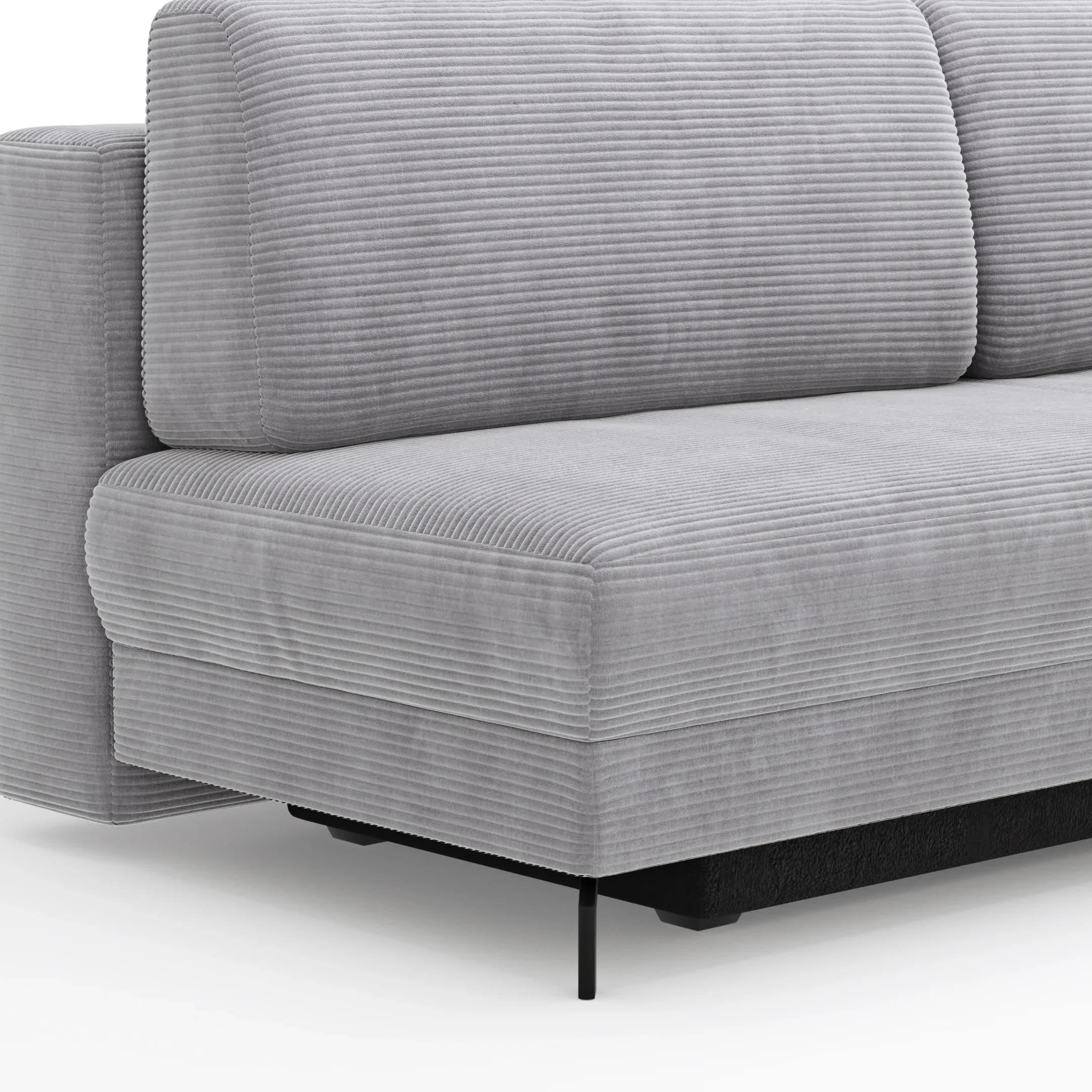 Schlafsofa Salema - 3-Sitzer mit Schlaffunktion (Liegefläche ca. 140x200 cm), Stoff, Hellgrau