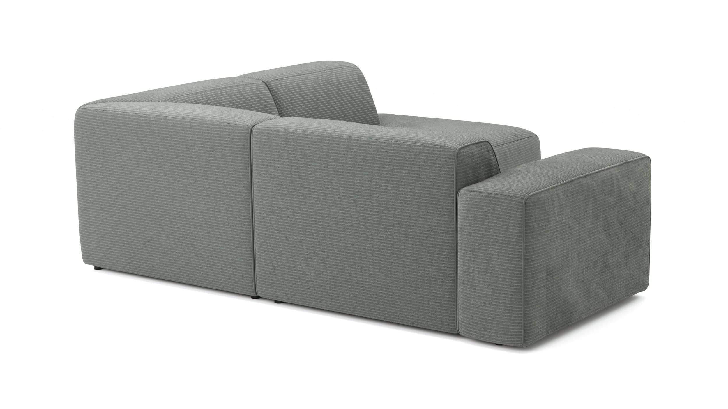 Ecksofa Elementos - 1,5-Sitzer links mit Ecke rechts, Stoff, Grau