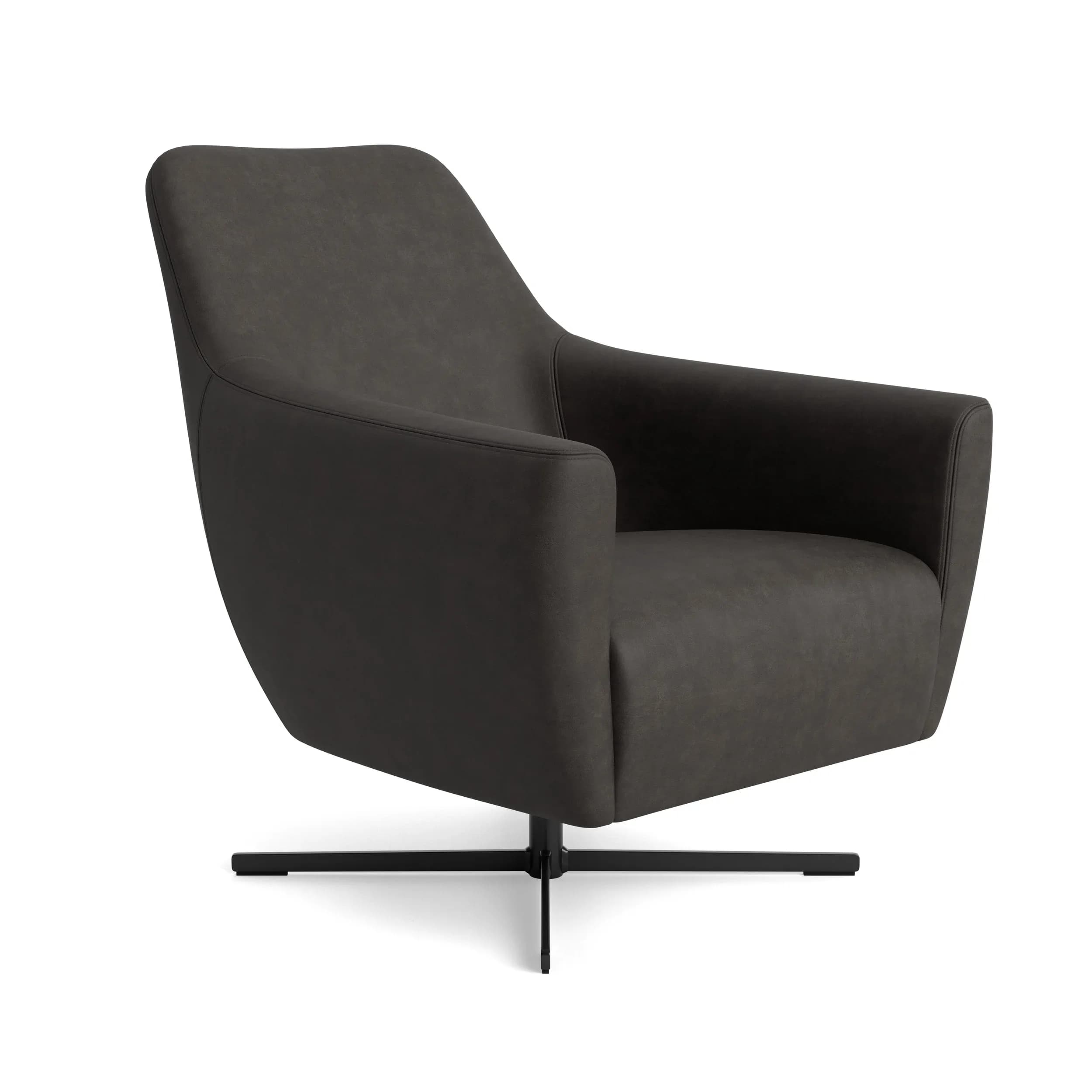 Sessel Noreli - drehbar, Stoff, Anthrazit