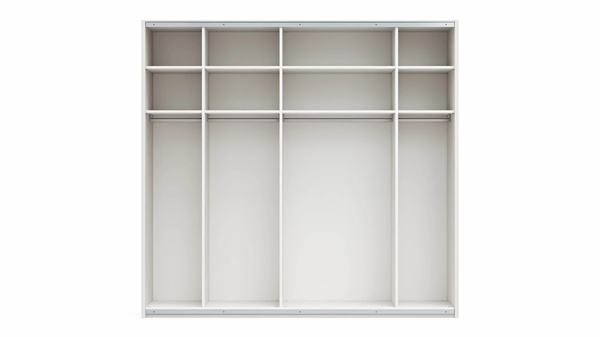 Schwebetürenschrank Viana - B ca. 241 cm, Lack, Weiß