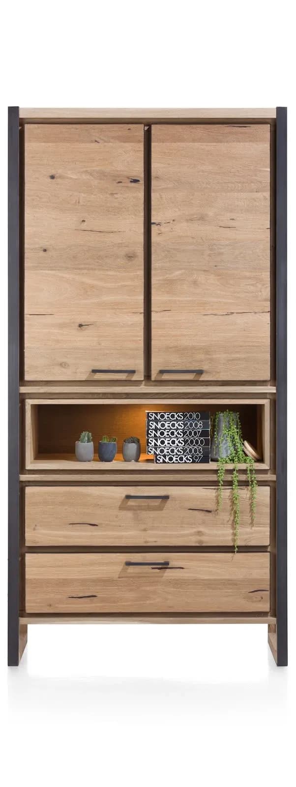 Metalo, Schrank 2-Türen + 2-Laden + 1-Nischen (+ LED)
