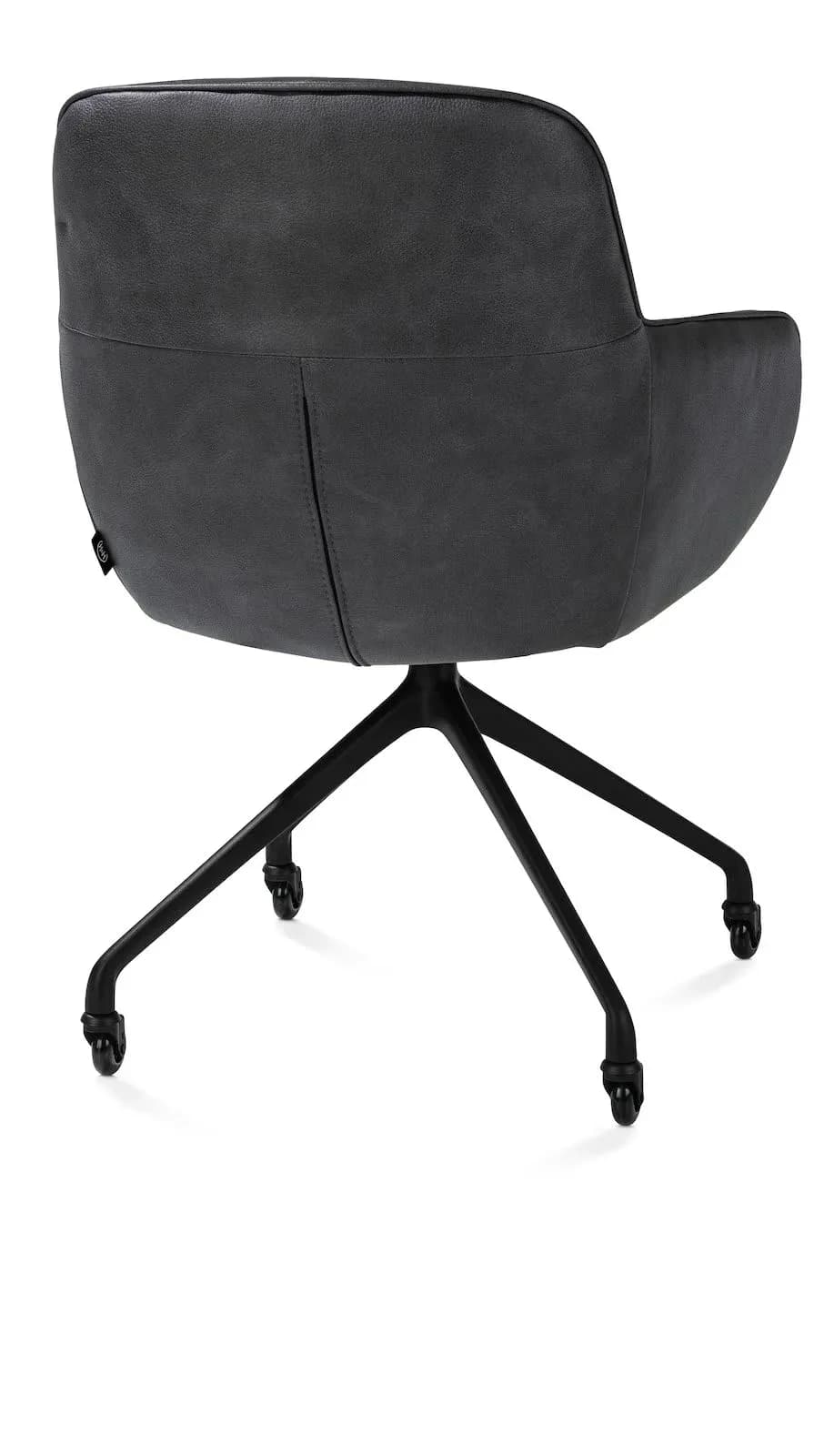 Mateo, Armlehnstuhl - Rollen - rough off black - Pala