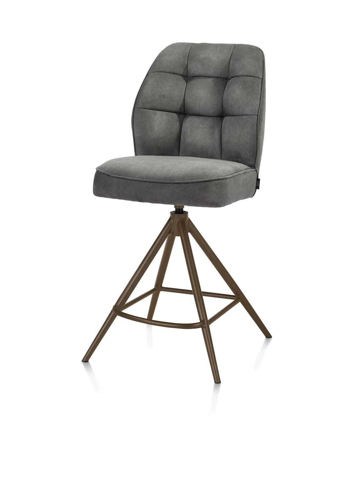 Bell, Tresenstuhl - Gestell Steelbrown - drehbar - Taschenfederkern - Stoff calabria