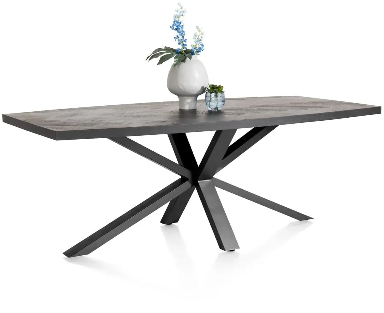 Metaluxe, Tisch oval 210 x 110 cm -  Furnier Fischgrätemuster