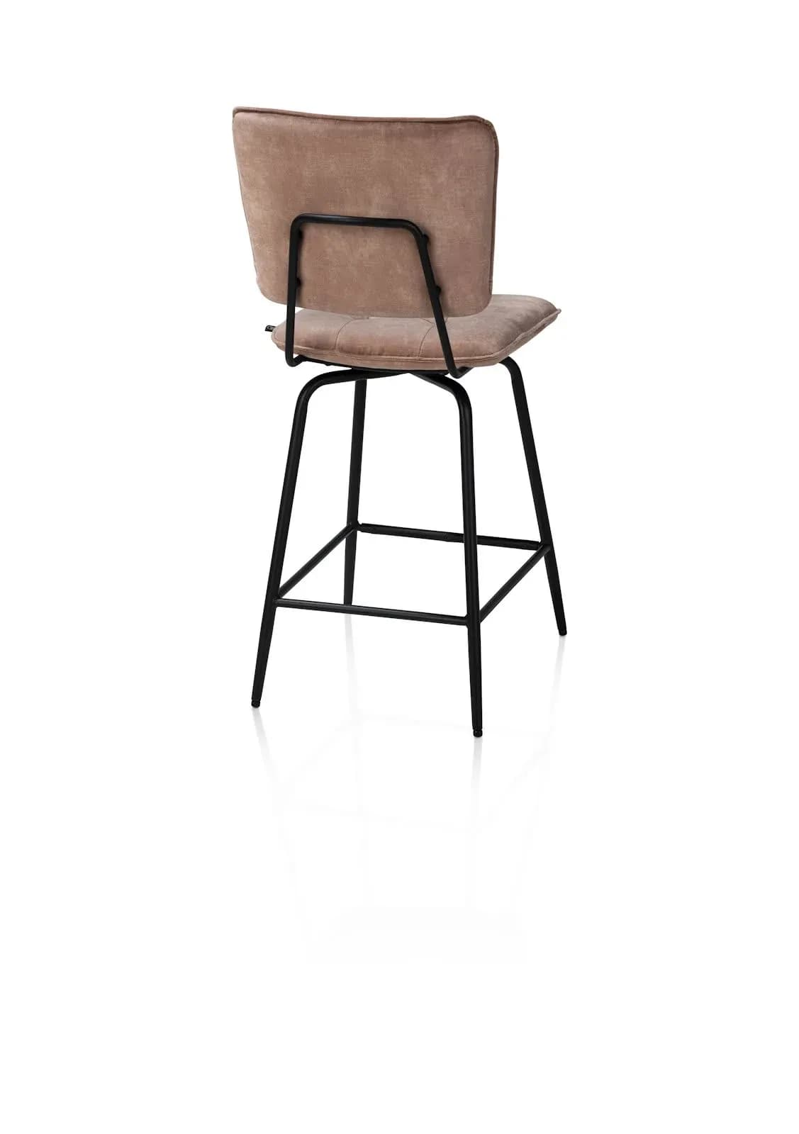 Manou, Barstuhl hoch - off black - Stoff Karese