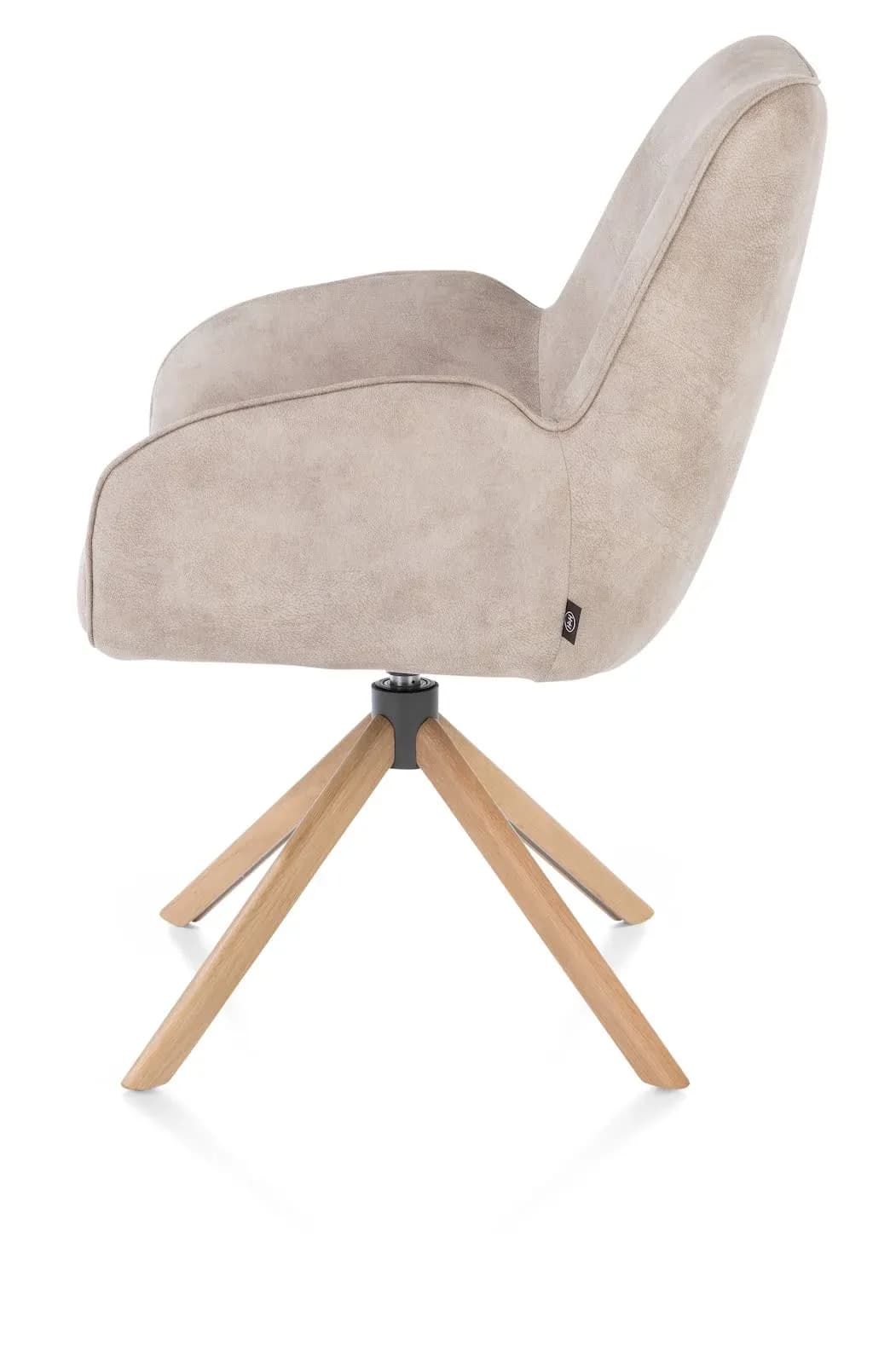 Riley, Armlehnstuhl - Eiche naturel 4 Fuß + relax Function - drehbar - Pocket Komfort - Stoff Taurus