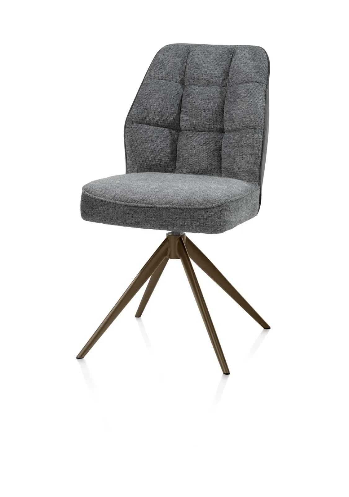 Bell, Stuhl - Gestell Steelbrown - drehbar - Kippfunktion - Taschenfederkern - Kombi Calabria/Vada