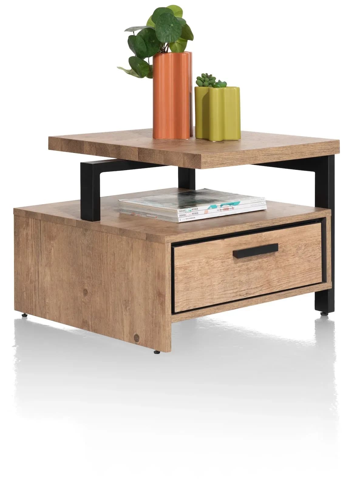 Pavarotti, Beistelltisch 60 x 60 cm + 1-Lade t&t + 1-Nische