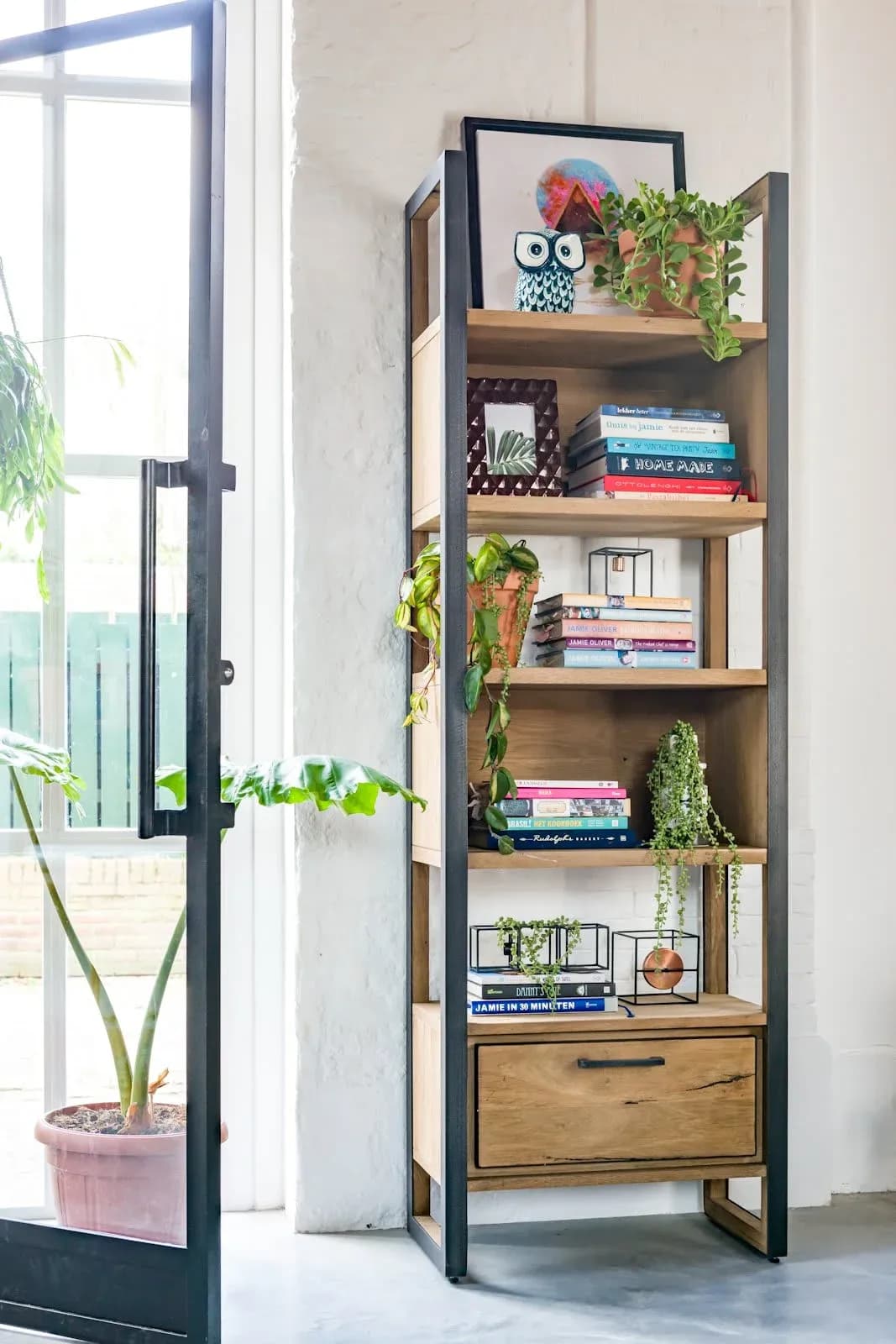 Metalo, Bücherregal 65 cm - 1-Lade + 5-Nischen