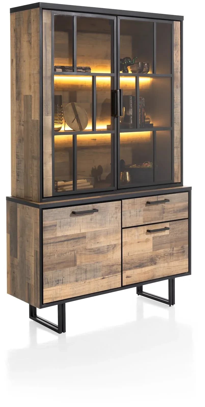 Avalon, Buffet 127 cm - 2-Türen + 1-Lade + 2-Glastüren (+ LED)