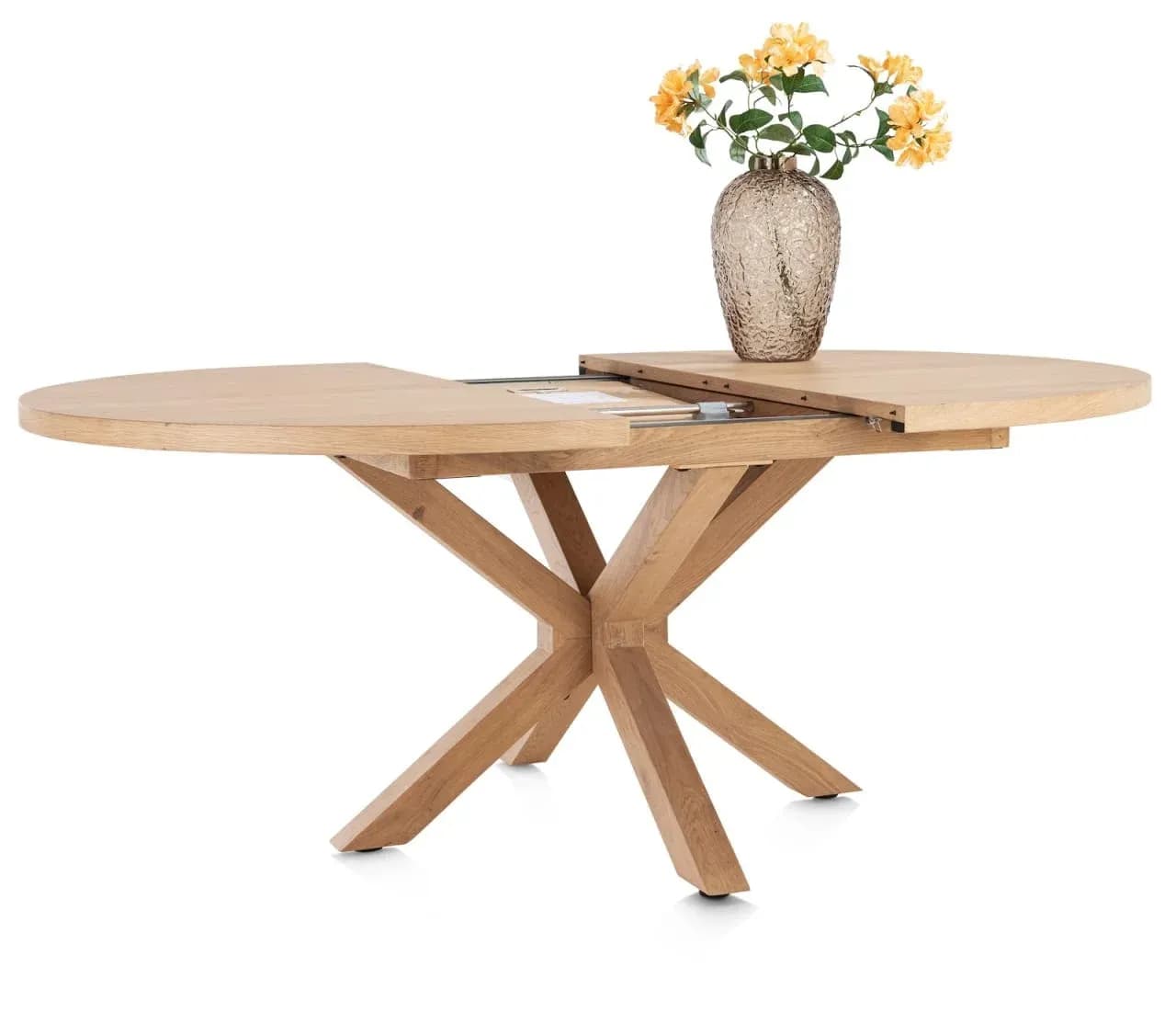 Nyborg, Auszugtisch 150 (+ 40) x 130 cm - oval - Mittelfuß Holz