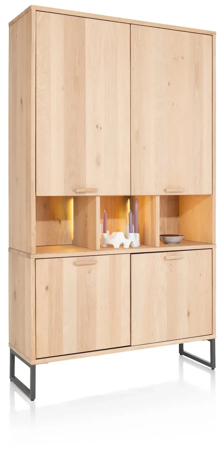 Castello, Schrank 123 cm - 4-Türen + 3-Nischen (+ LED)