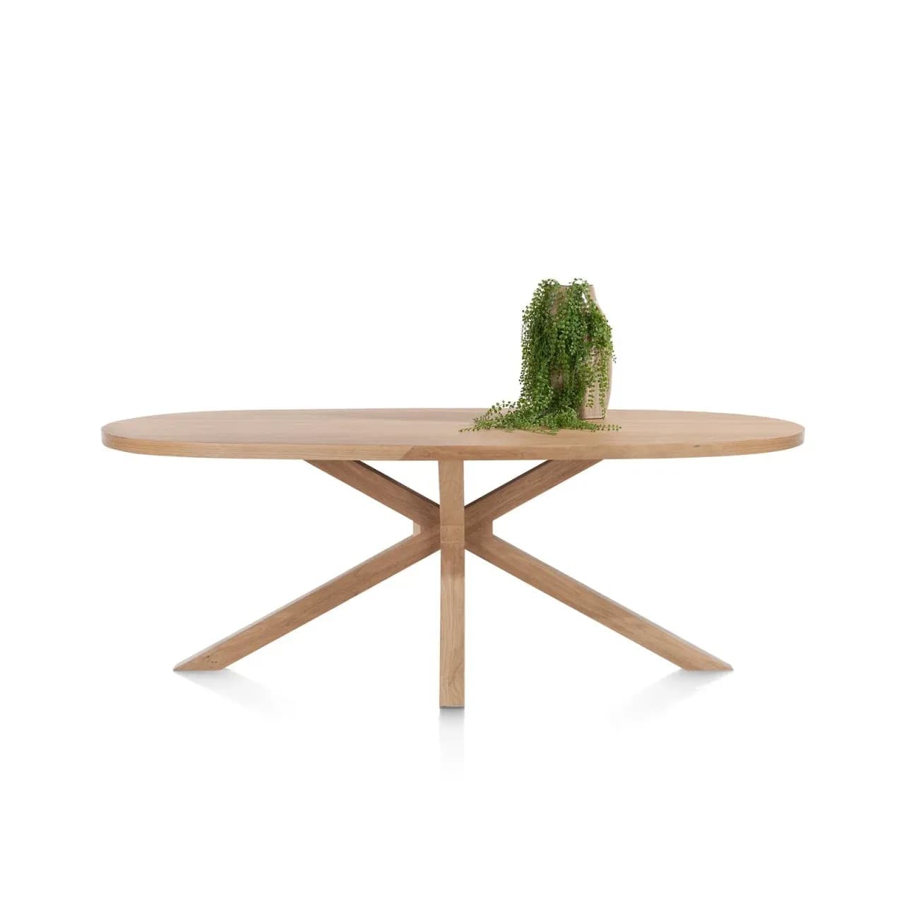 Nyborg, Tisch 210 x 110 cm - oval - Mittelfuß Holz