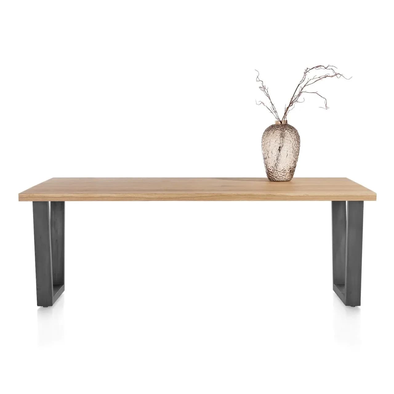 Nyborg, Tisch 200 x 100 cm - rechteckige Tischplatte - V-Fuß Metall