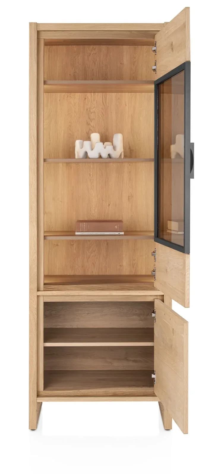 Nystead, Vitrine 70 cm - 1-Glastür + 1-Tür (+ LED)