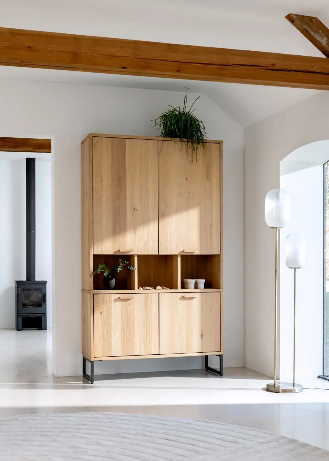 Castello, Schrank 123 cm - 4-Türen + 3-Nischen (+ LED)