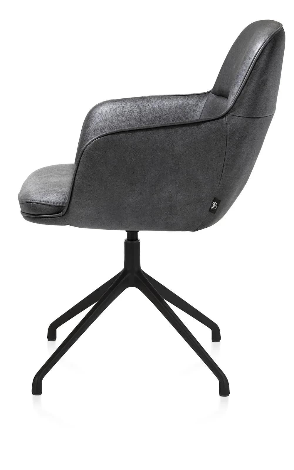 Mateo, Armlehnstuhl - drehbar - rough off black - Pala