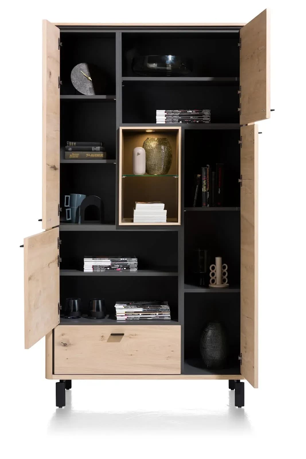 Livada, Schrank 110 cm - 4-Türen + 1-Lade + 2-Nischen