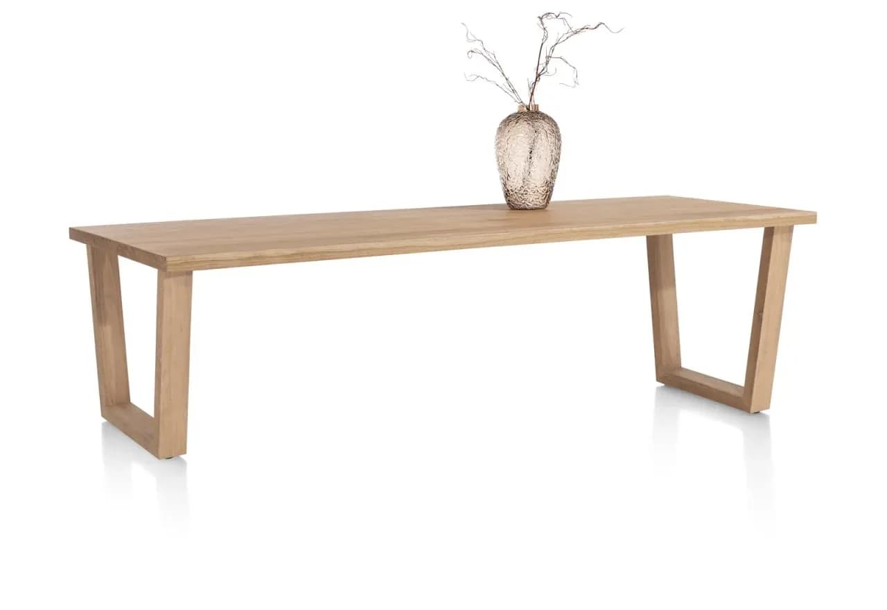 Nyborg, Tisch 230 x 100 cm - rechteckige Tischplatte - V-Fuß Holz