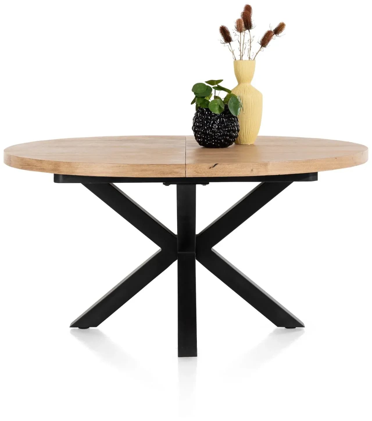 Metalox, Ausziehtisch rund 150 (+ 40) x 130 cm