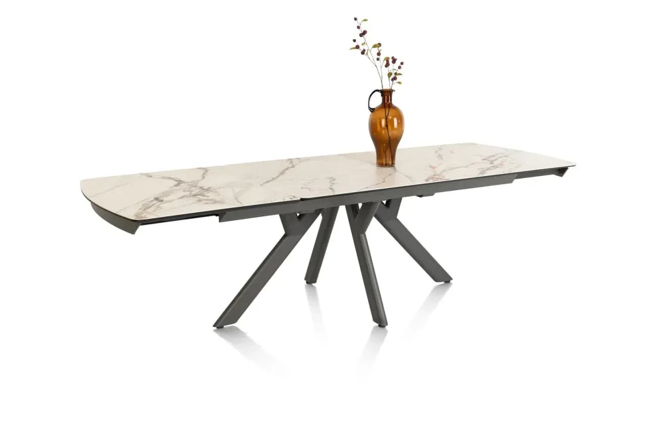 Vegas, Ausziehtisch 170 (+ 60) x 100 cm - Keramik auf Glas