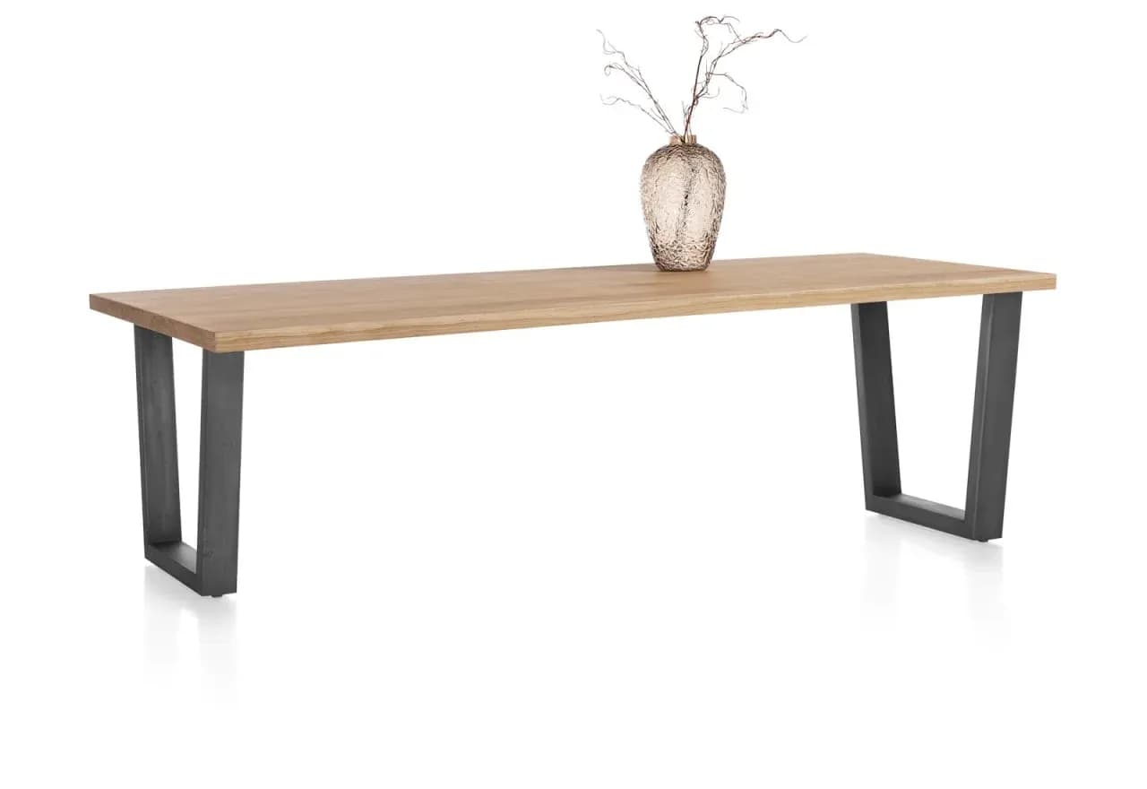 Nyborg, Tisch 230 x 100 cm - rechteckige Tischplatte - V-Fuß Metall