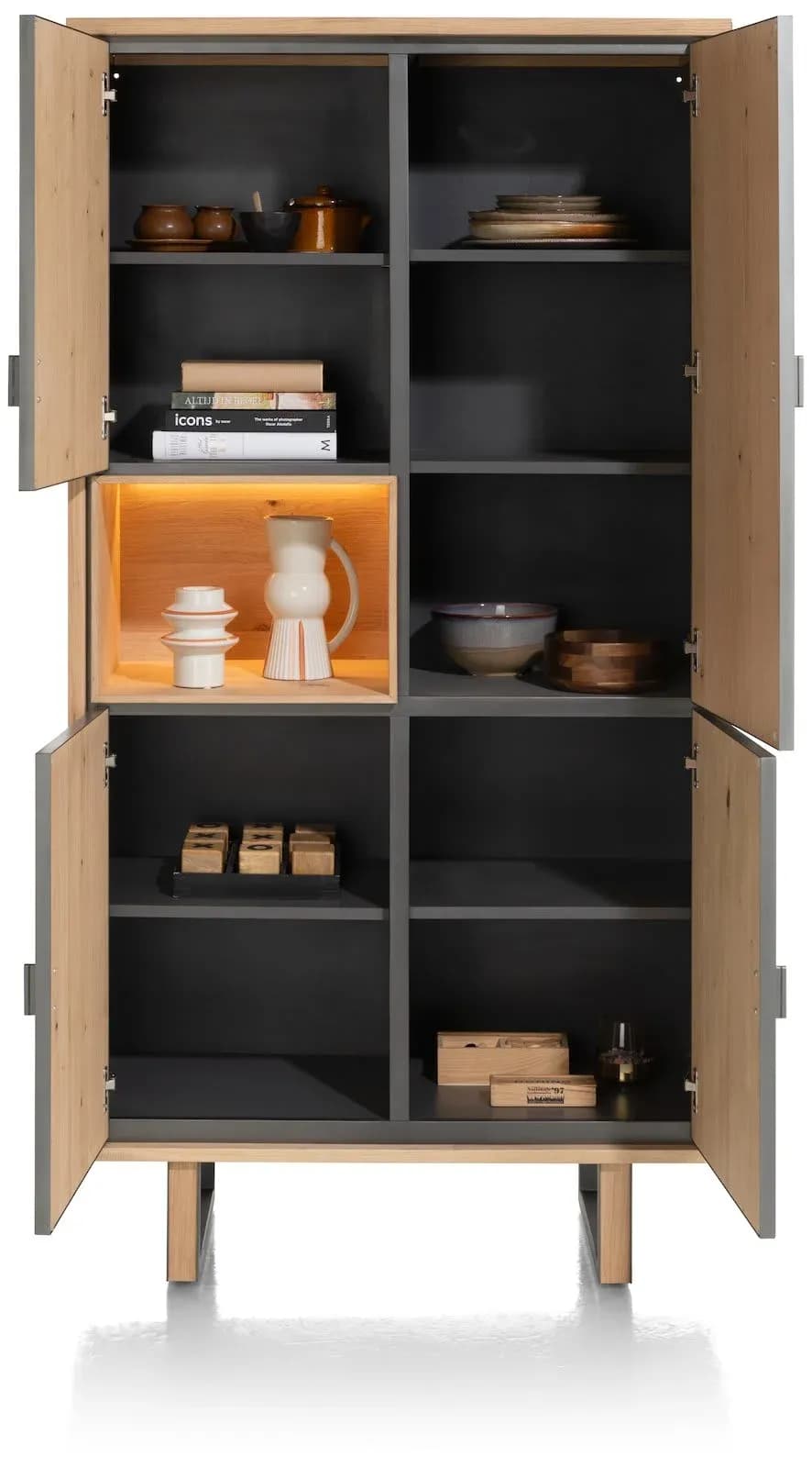 Shimanto, Schrank 100 cm - 4-Türen + 1-Nische (+ LED)