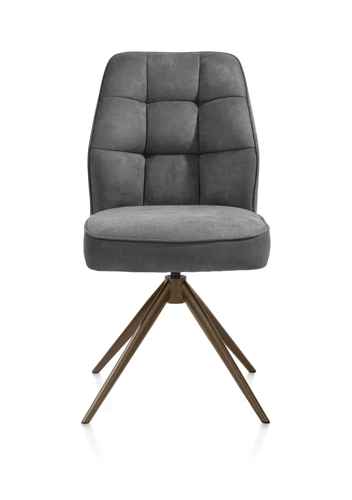 Bell, Stuhl - Gestell Steelbrown - drehbar - Taschenfederkern - Stoff calabria